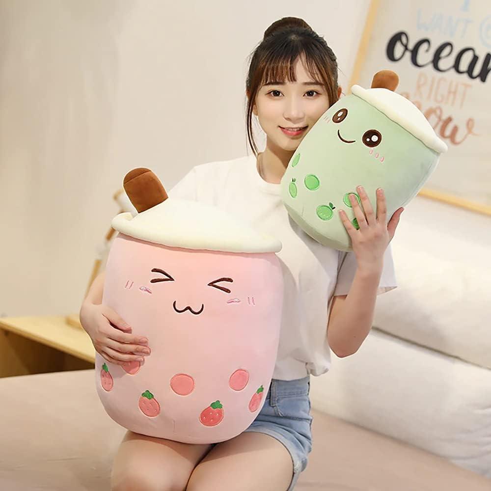 Almohada de Peluche Boba VHYHCY Rosa 34.8 cm Suave Kawaii