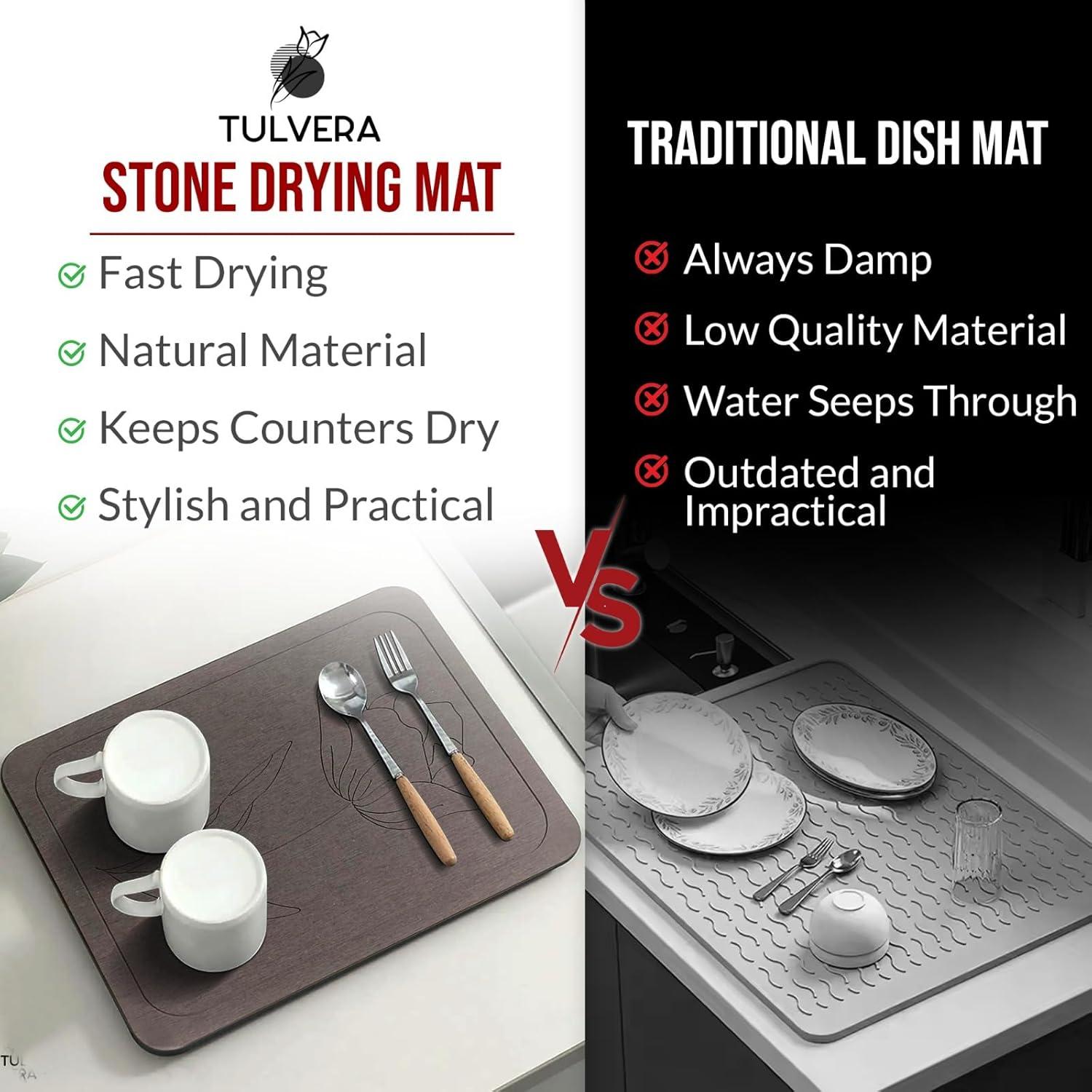 Alfombrilla de Secado de Piedra Diatomácea Tulvera 40x30cm