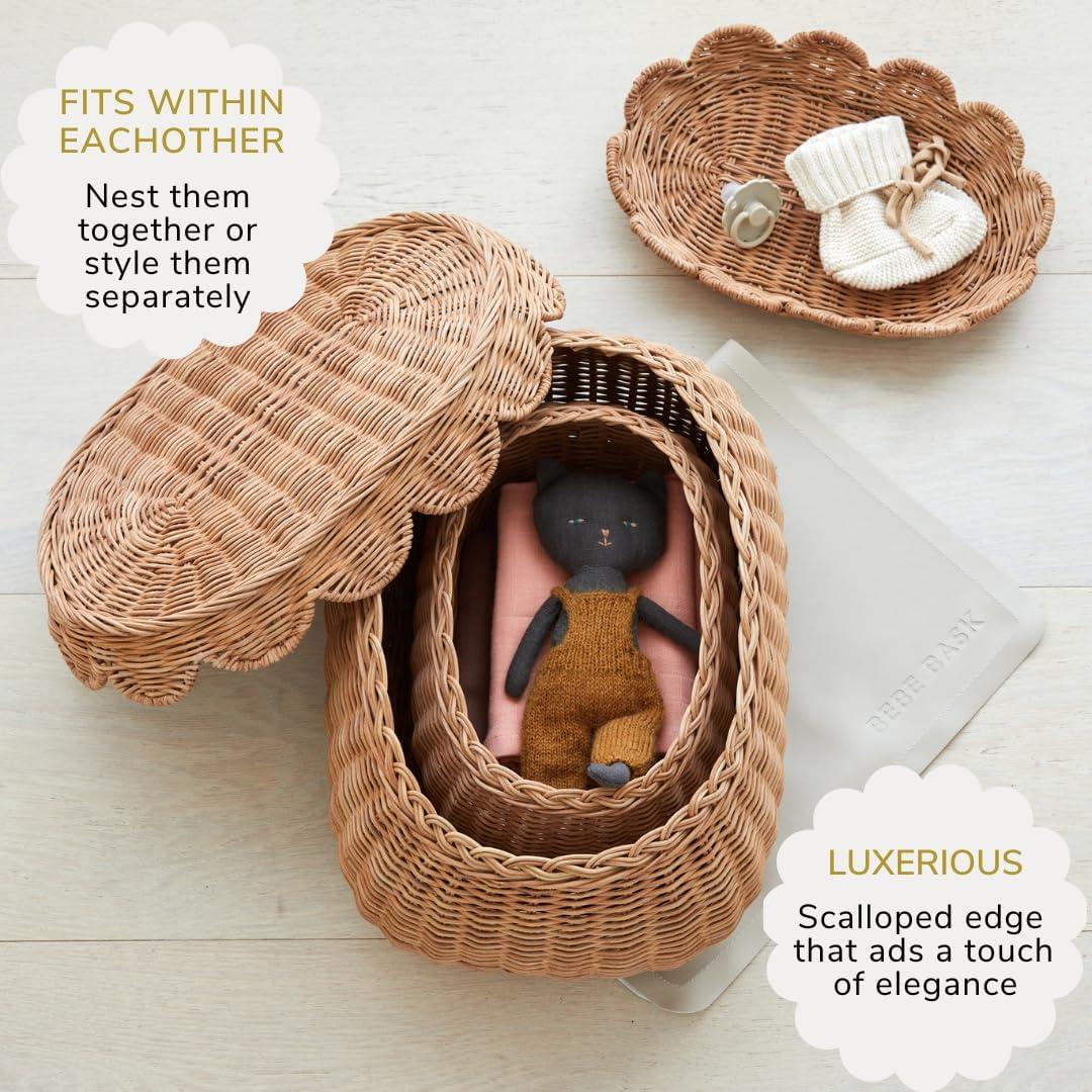 Cesta de Almacenamiento Ondulada BEBE BASK Flora Mocca 2 Piezas