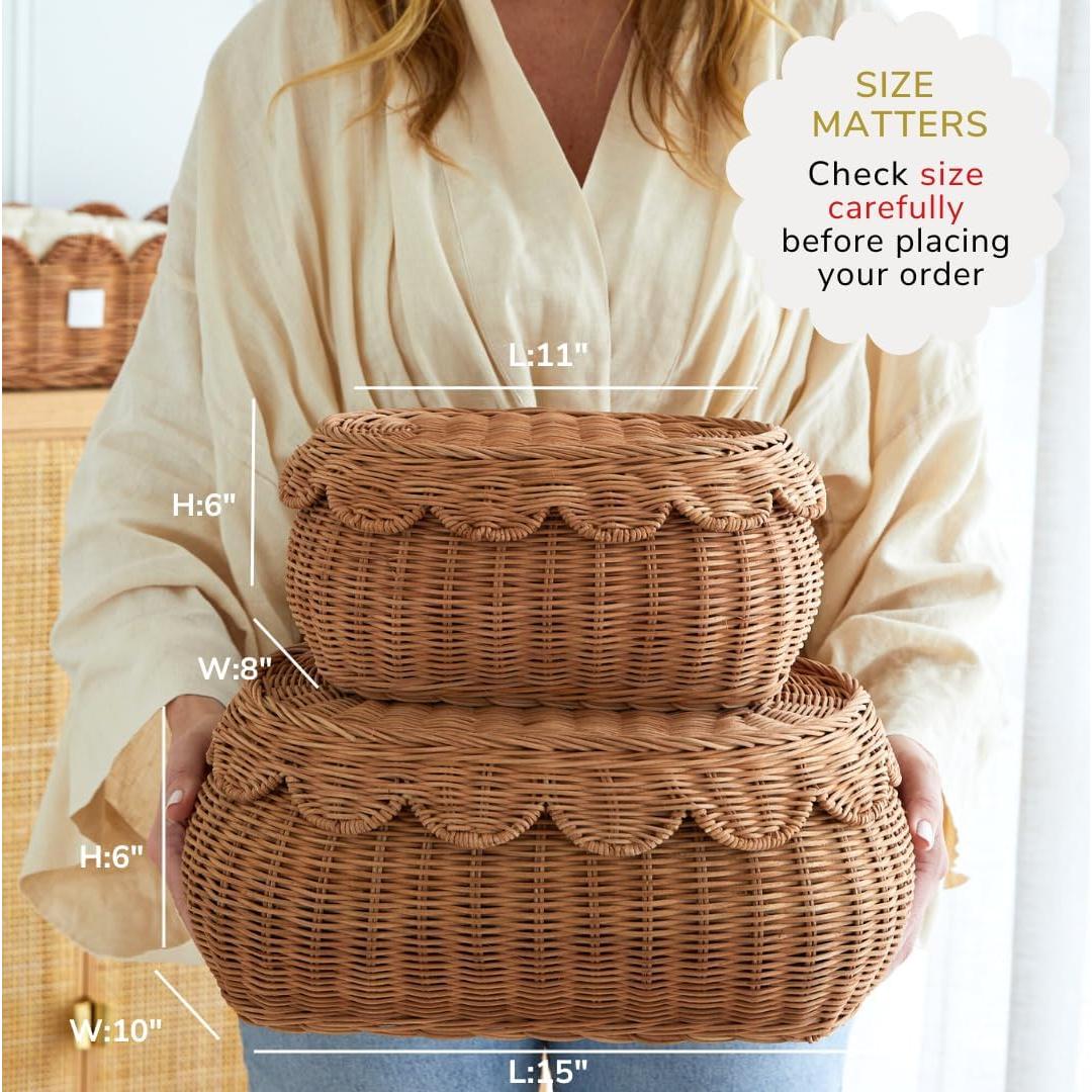 Cesta de Almacenamiento Ondulada BEBE BASK Flora Mocca 2 Piezas