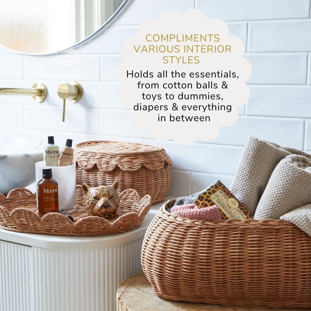 Cesta de Almacenamiento Ondulada BEBE BASK Flora Mocca 2 Piezas