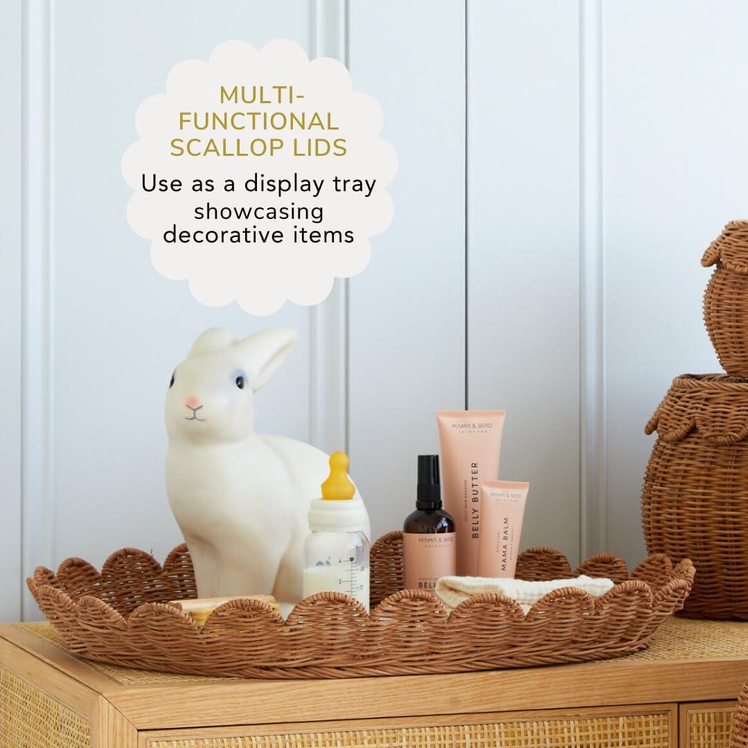 Cesta de Almacenamiento Ondulada BEBE BASK Flora Mocca 2 Piezas