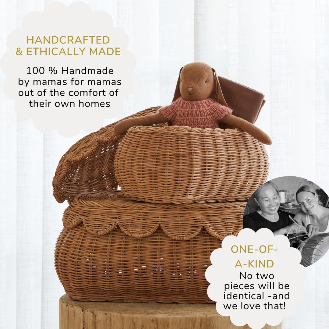 Cesta de Almacenamiento Ondulada BEBE BASK Flora Mocca 2 Piezas