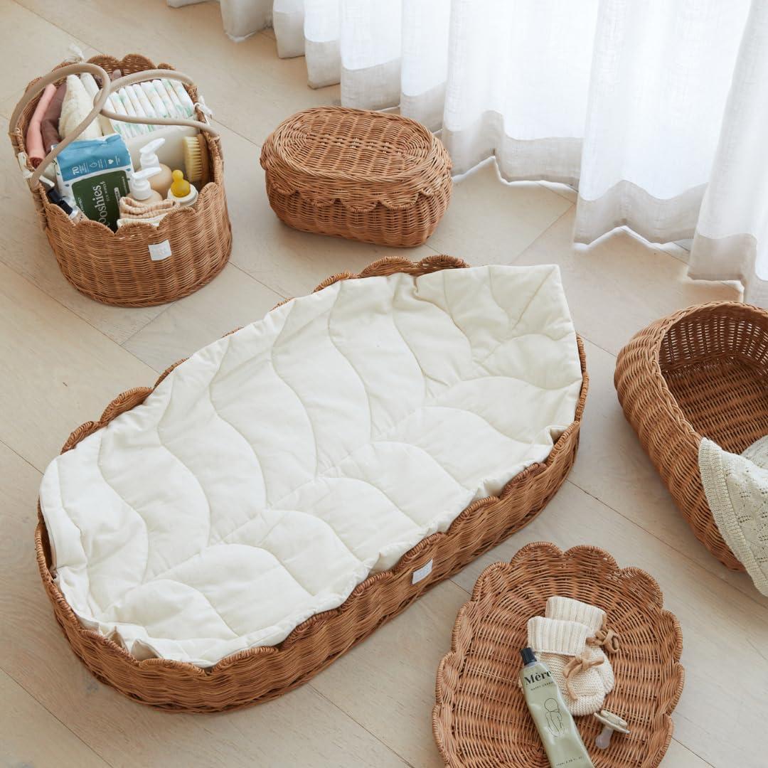 Cesta de Almacenamiento Ondulada BEBE BASK Flora Mocca 2 Piezas