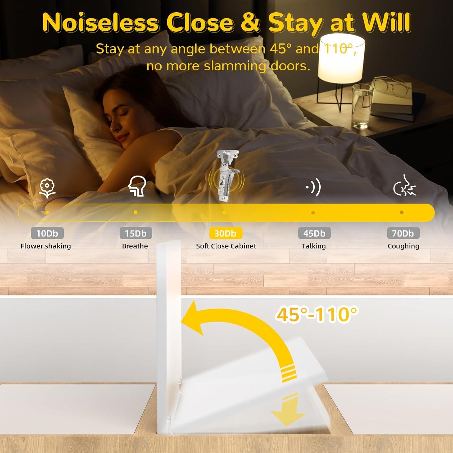 Paquete de 2 bisagras empotradas Onemake 110° con cierre suave