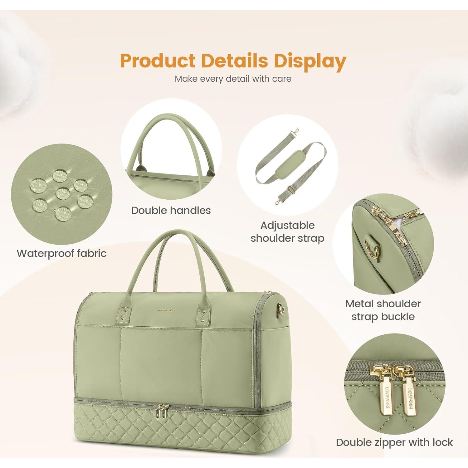 Bolsa de Viaje Convertible LOVEVOOK 2 en 1 con Compartimento para Zapatos