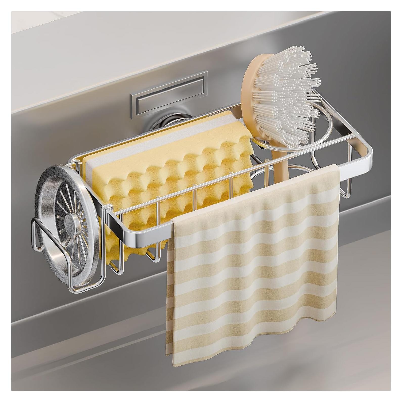 Soporte para Esponjas TAILI Caddy Fregadero Plata 4 en 1