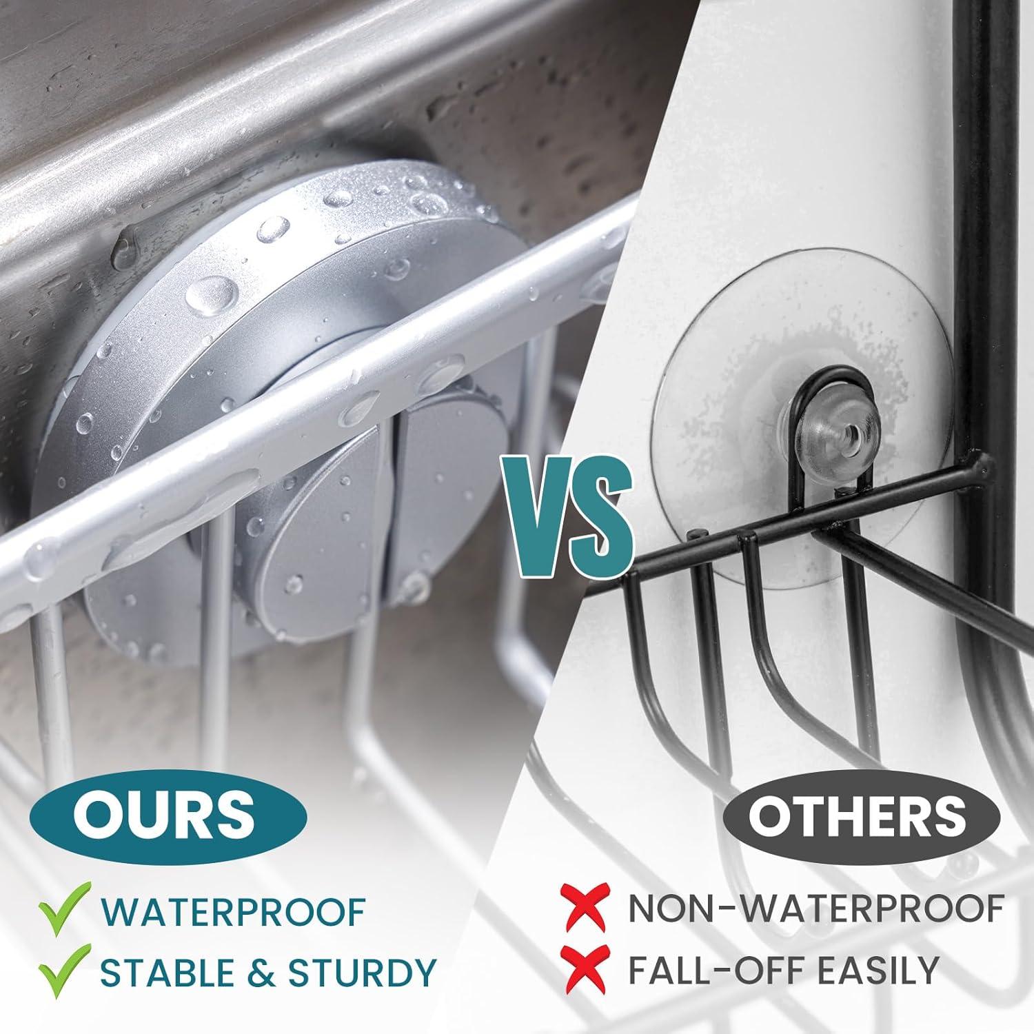 Soporte para Esponja TAILI de Aluminio Plata con Ventosa Fuerte