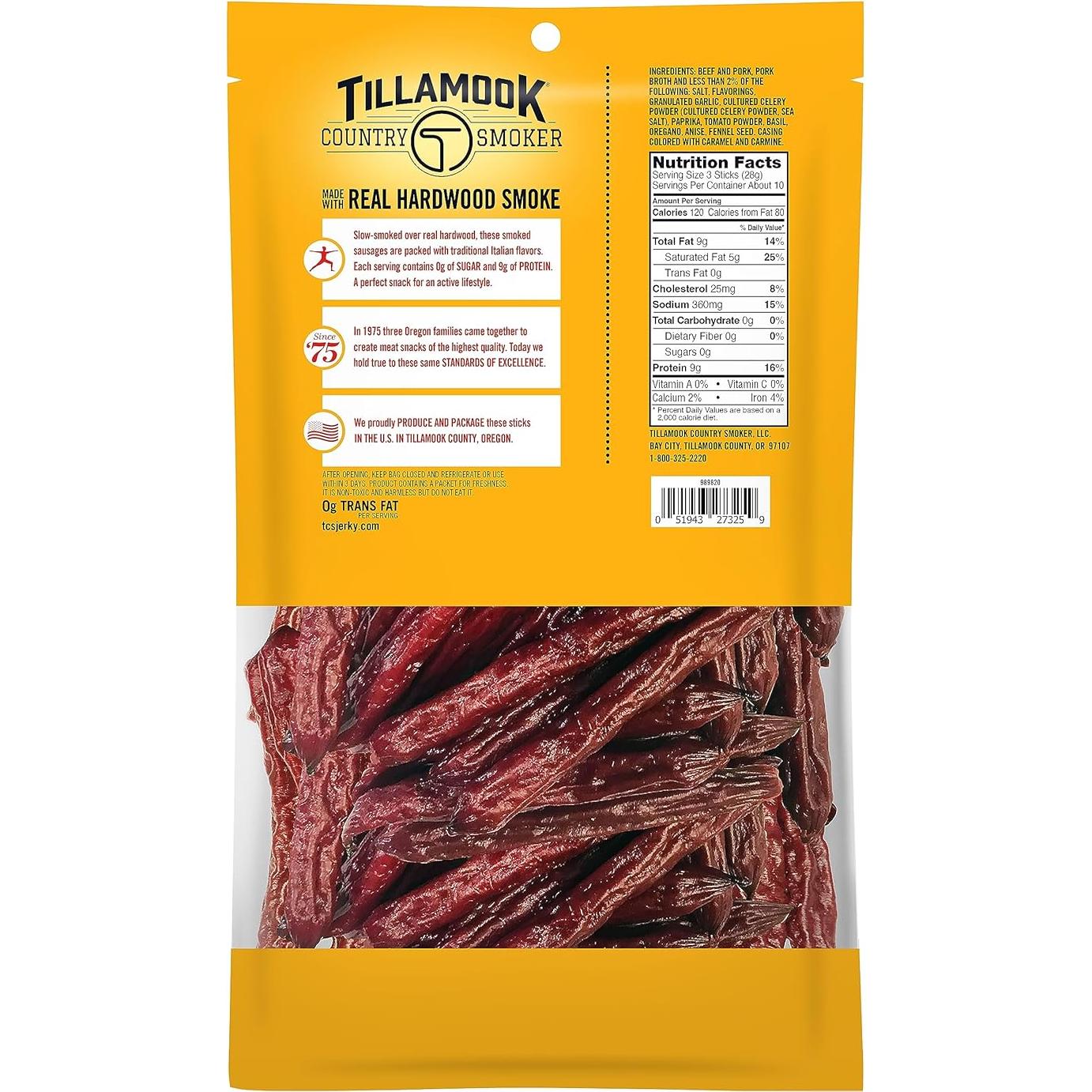 Salchichas Ahumadas Sin Azúcar Tillamook 10 oz Keto Italiano