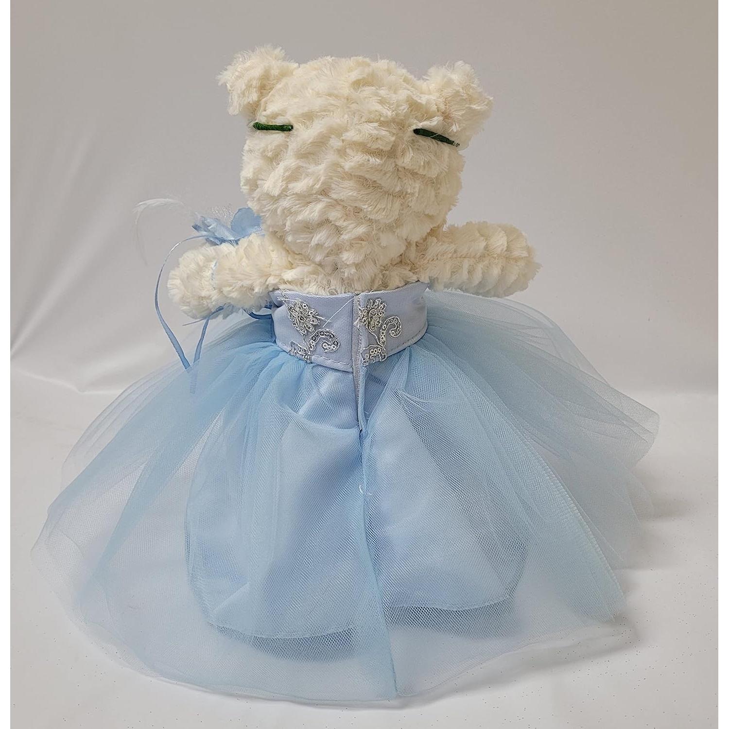 Oso de Peluche 30 cm Mi Presentacion con Vestido Azul Bebé
