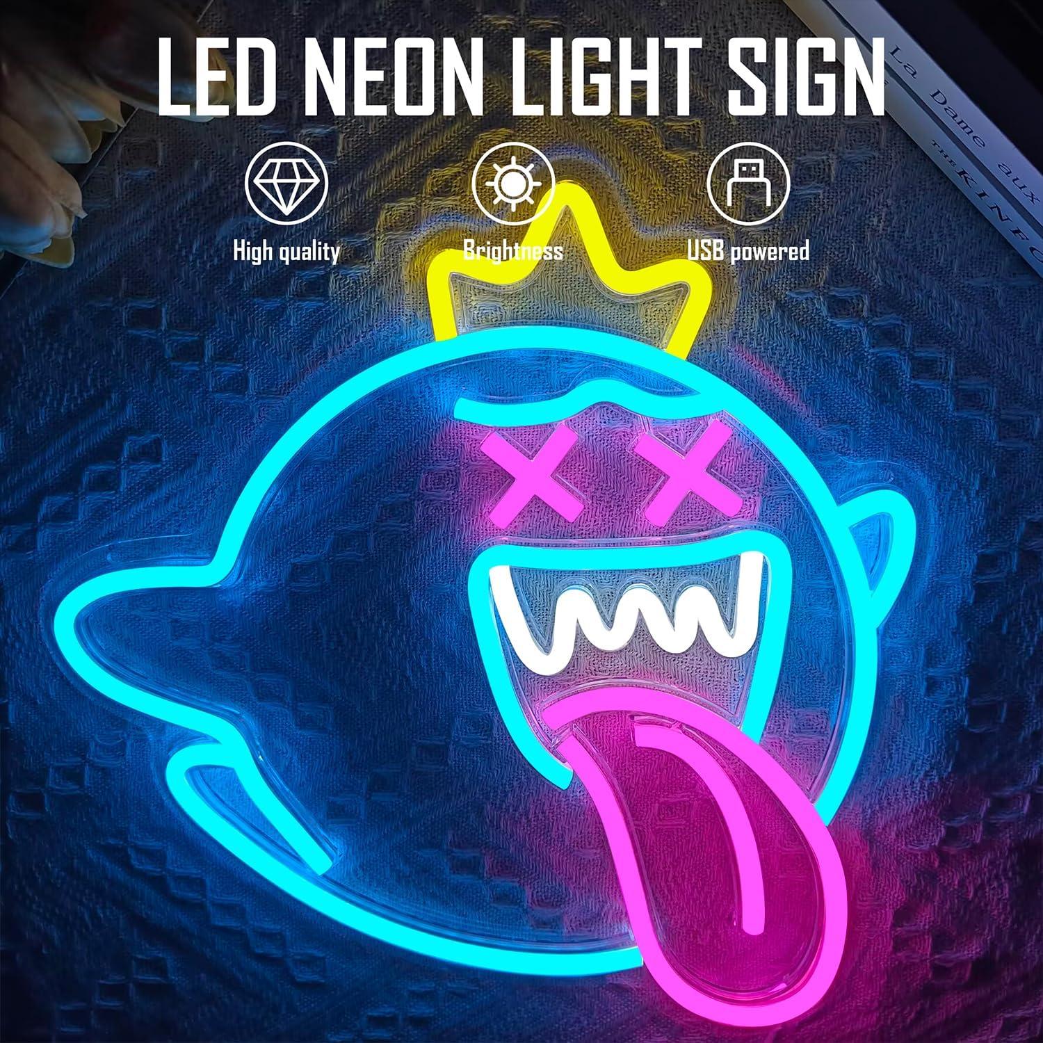 Luz de Neón King Boo LED Regulable para Decoración de Pared