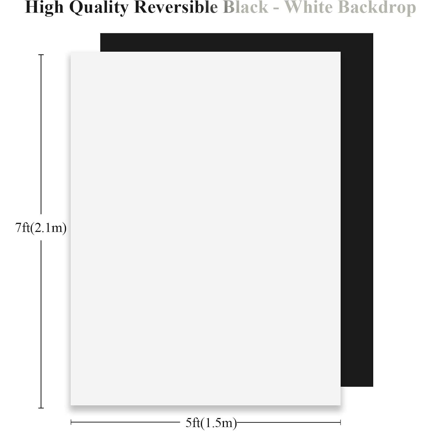 Fondo Reversible 2-en-1 KUSKX003 Negro y Blanco 1.5x2.1m