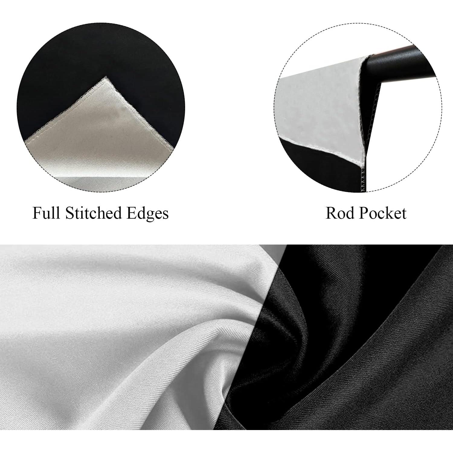 Fondo Reversible 2-en-1 KUSKX003 Negro y Blanco 1.5x2.1m