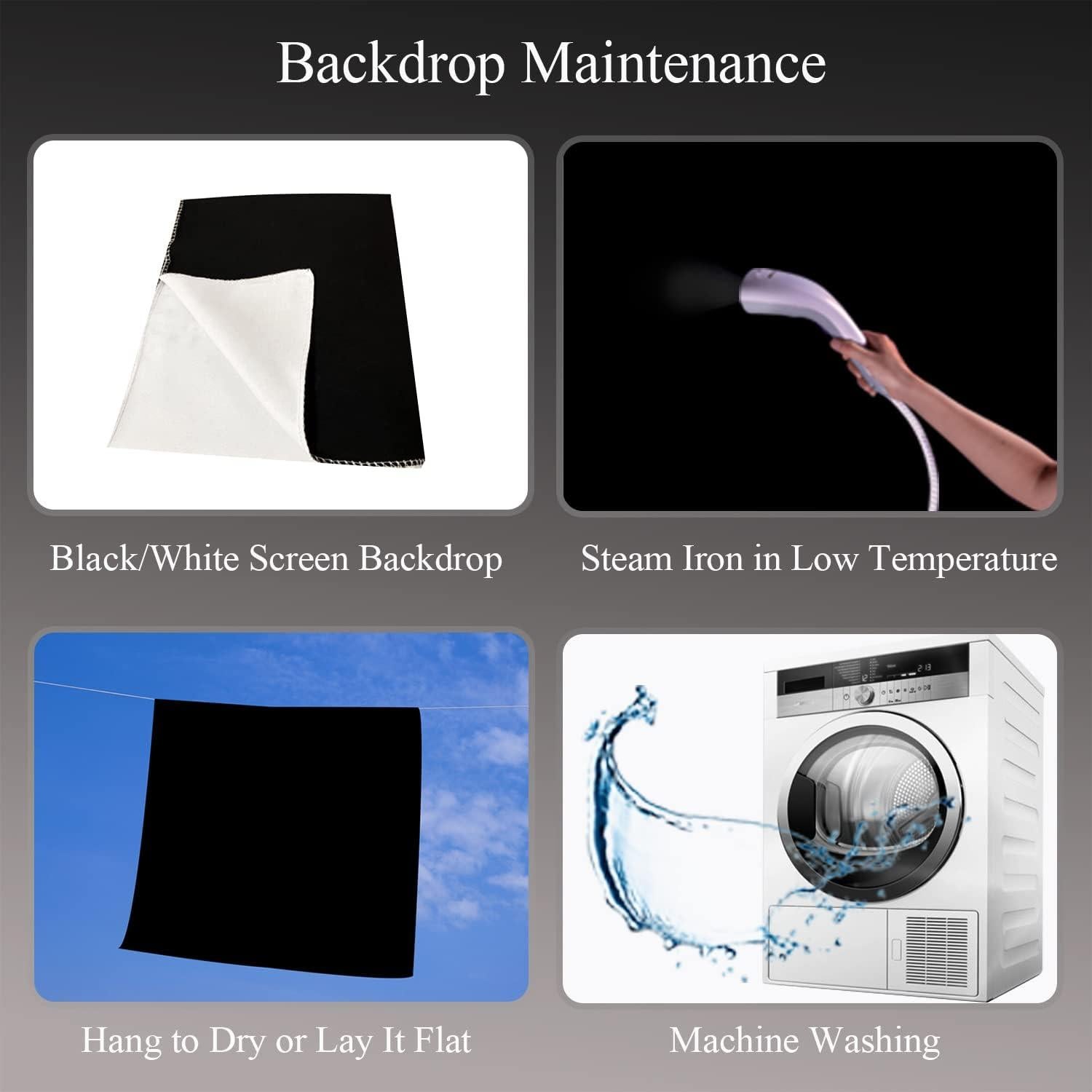 Fondo Reversible 2-en-1 KUSKX003 Negro y Blanco 1.5x2.1m