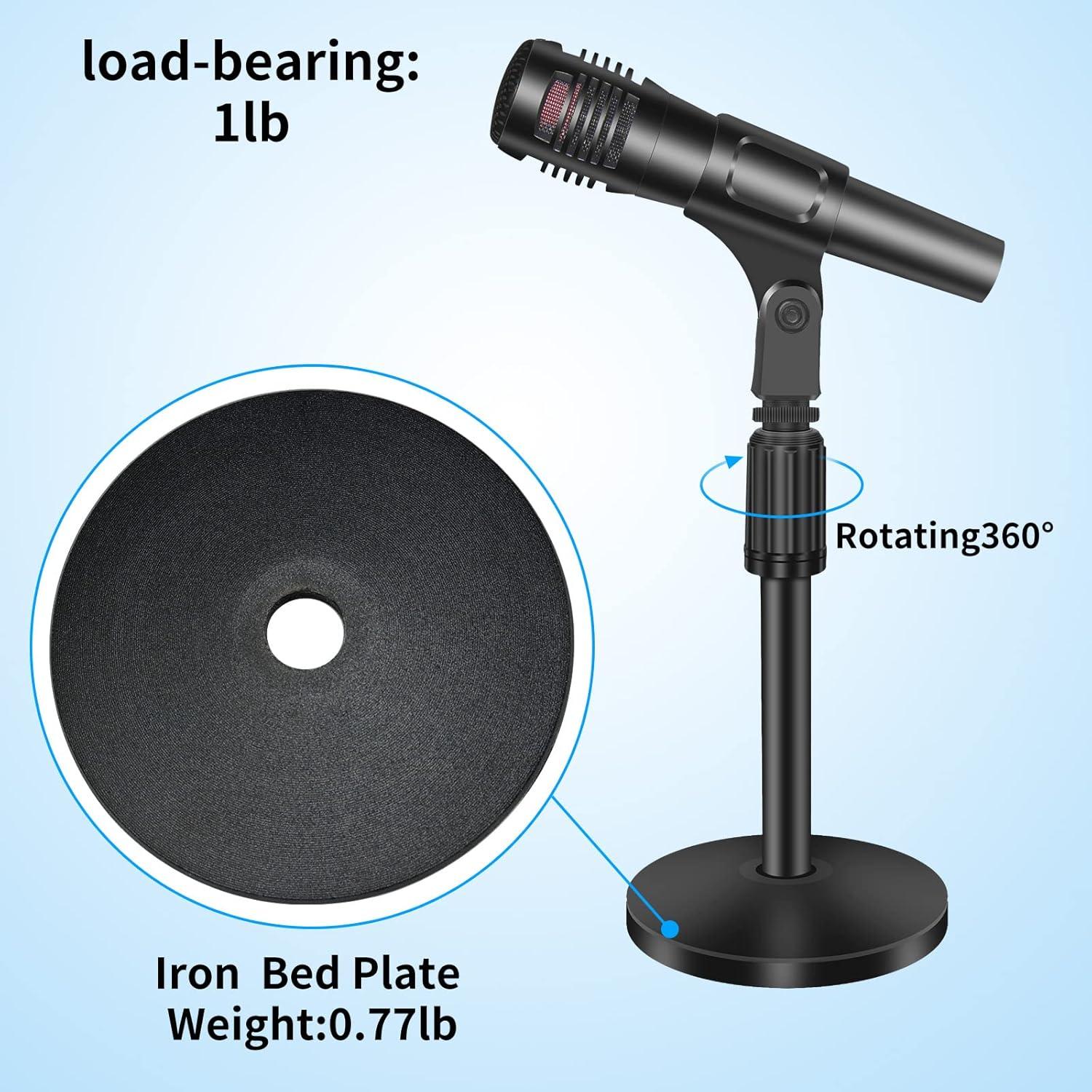 Soporte de Micrófono Ajustable de Acero para Mesa 10-14"