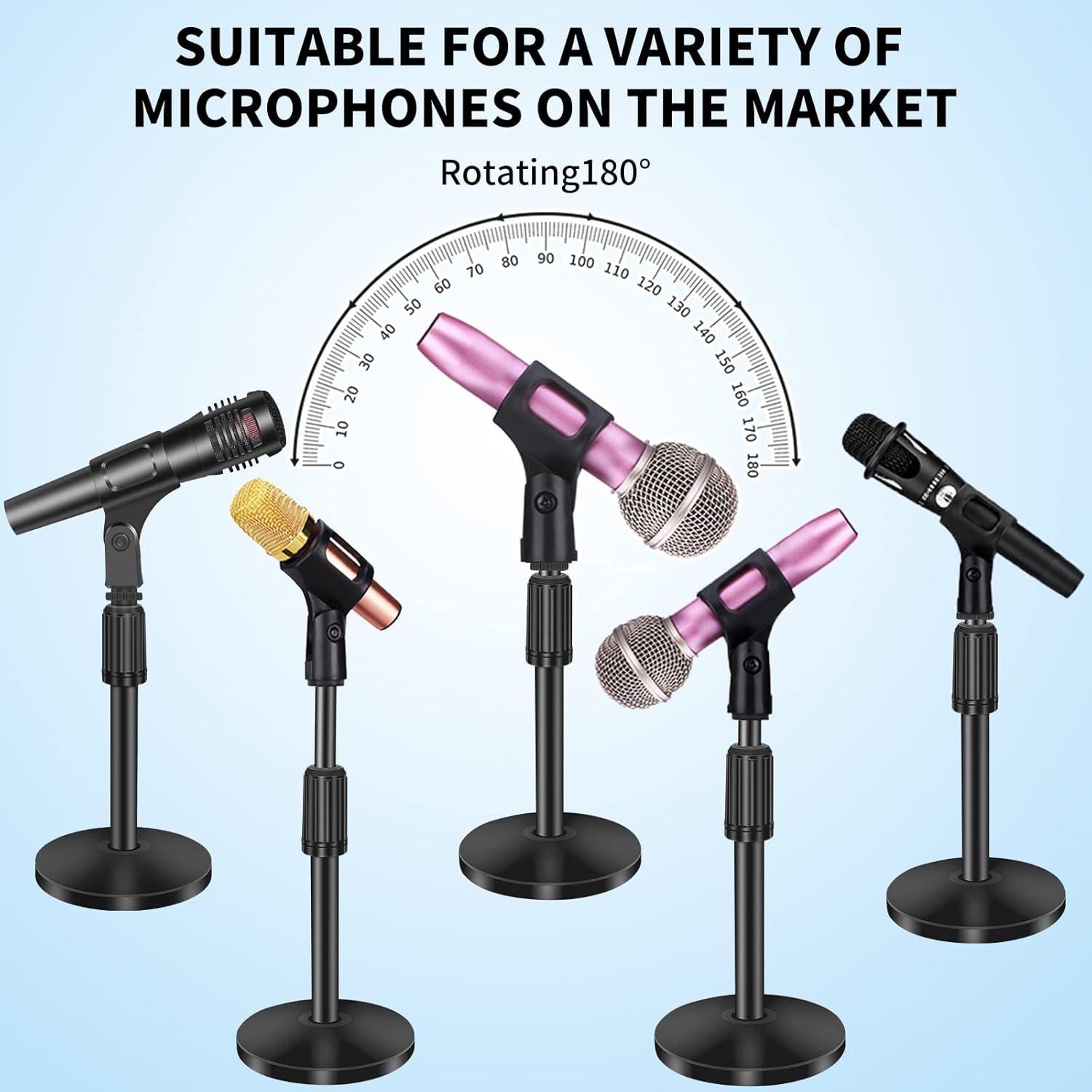 Soporte de Micrófono Ajustable de Acero para Mesa 10-14"