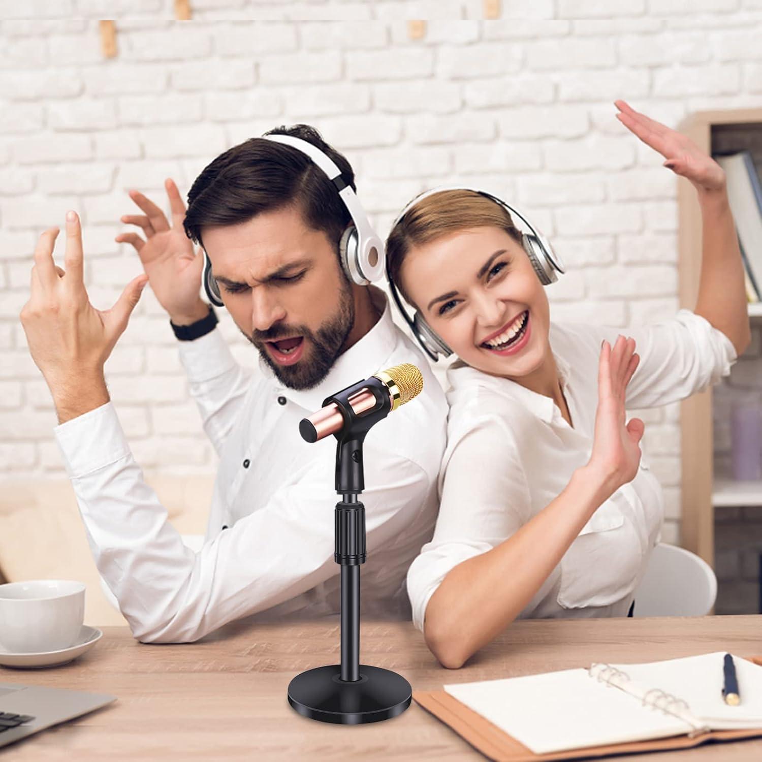 Soporte de Micrófono Ajustable de Acero para Mesa 10-14"