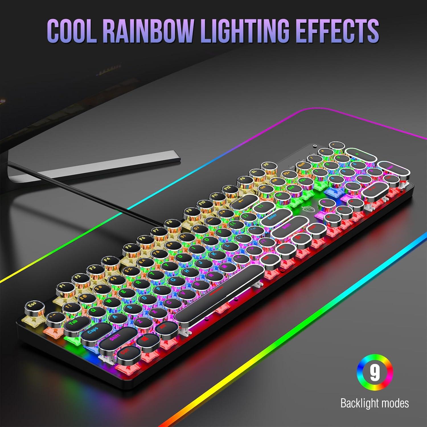 Teclado Mecánico Retroiluminado Gaozen Negro 104 Teclas