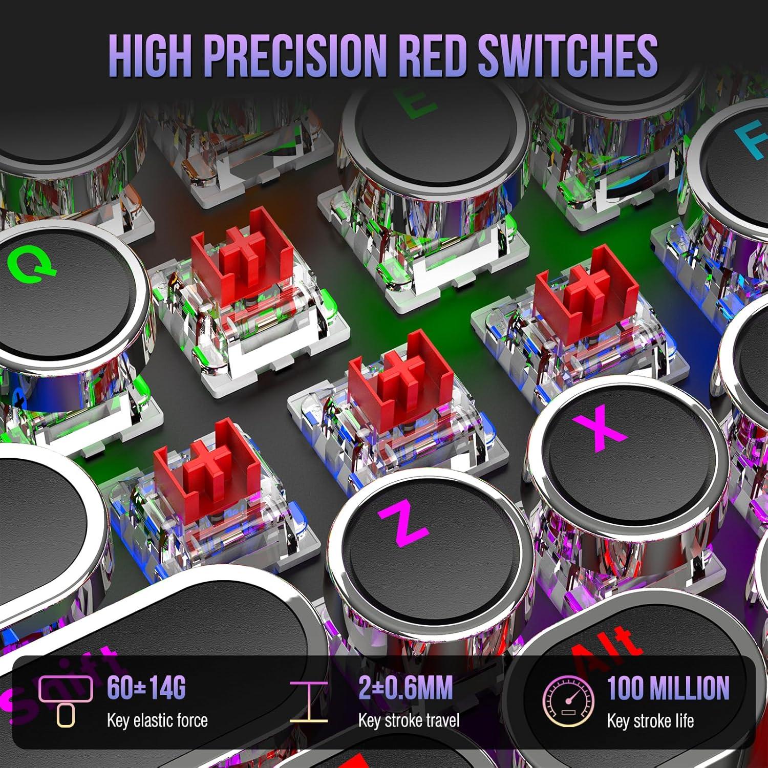 Teclado Mecánico Retroiluminado Gaozen Negro 104 Teclas