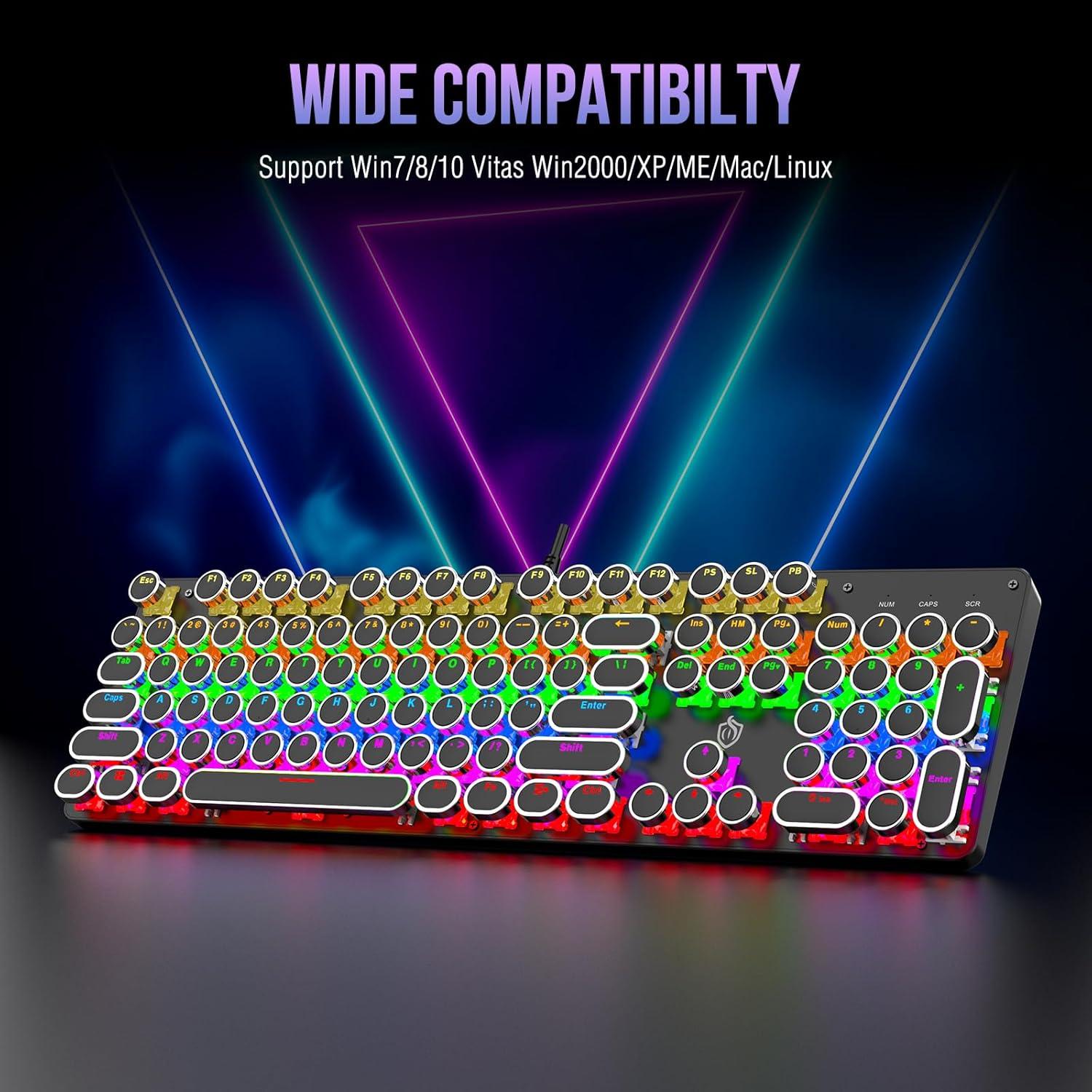 Teclado Mecánico Retroiluminado Gaozen Negro 104 Teclas