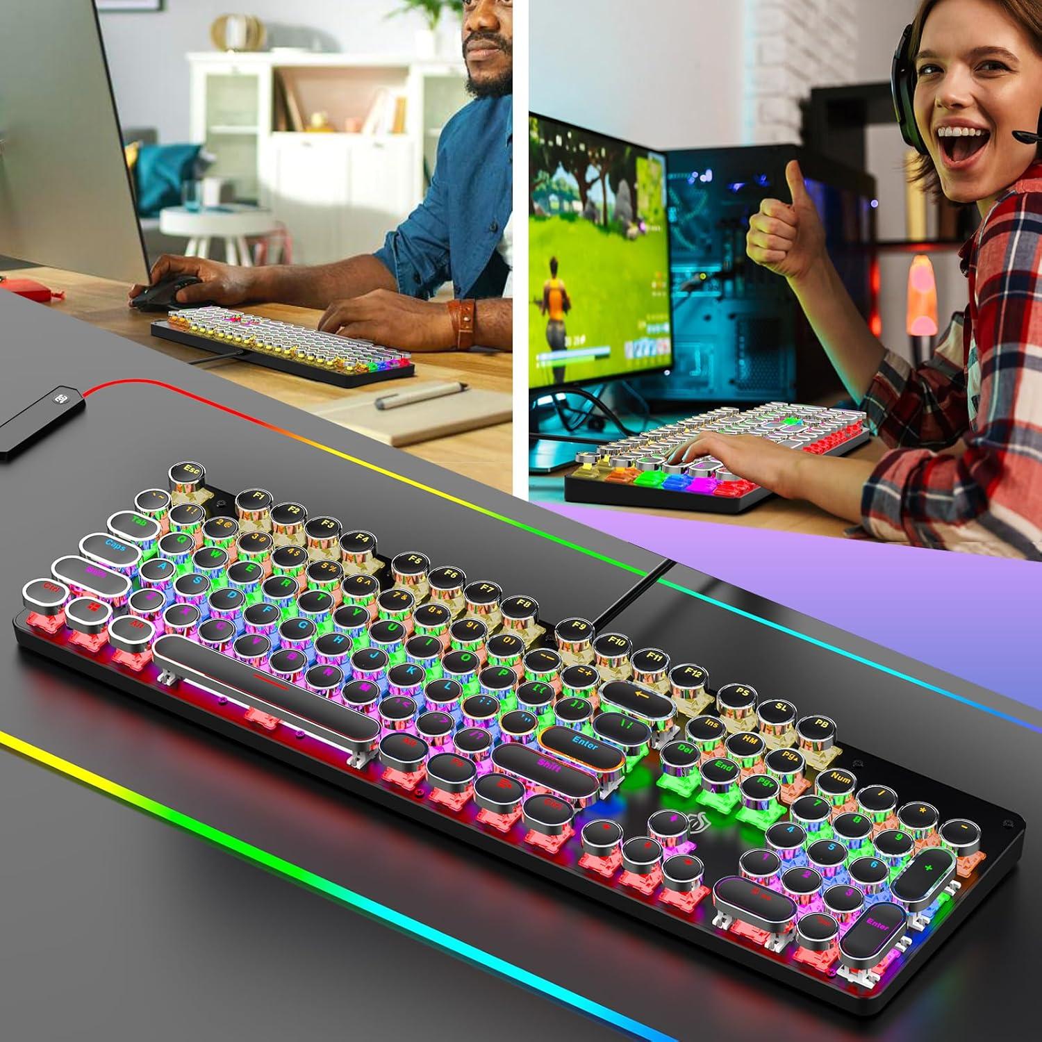 Teclado Mecánico Retroiluminado Gaozen Negro 104 Teclas