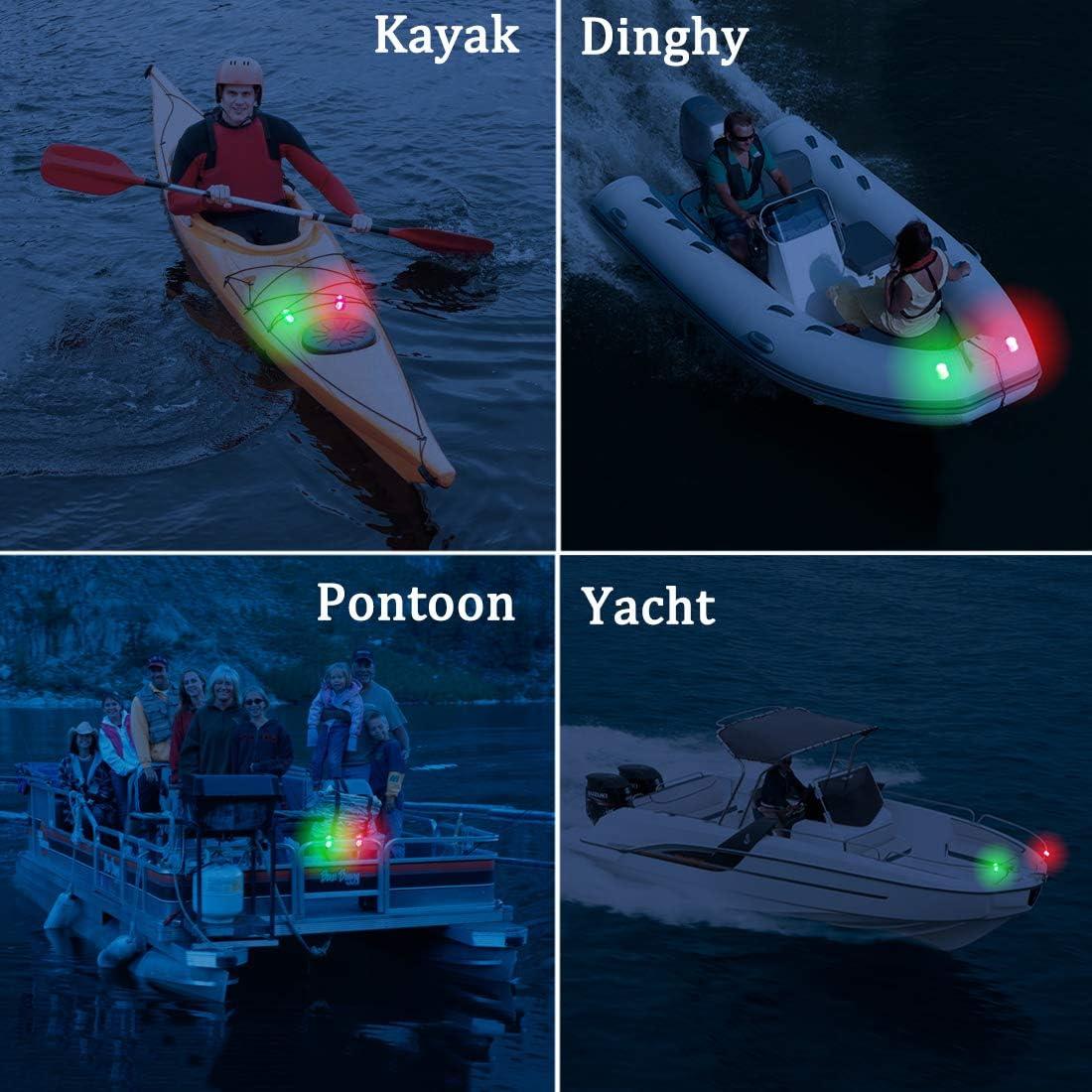 Luces de Navegación Botepon Rojas y Verdes para Kayak