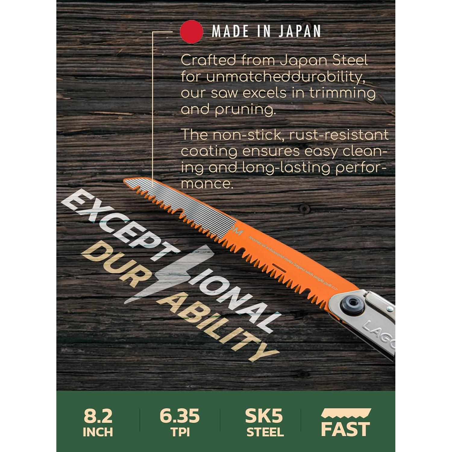 Sierra Plegable LAGOM 20.8 cm Acero SK5 Mango Ergonómico