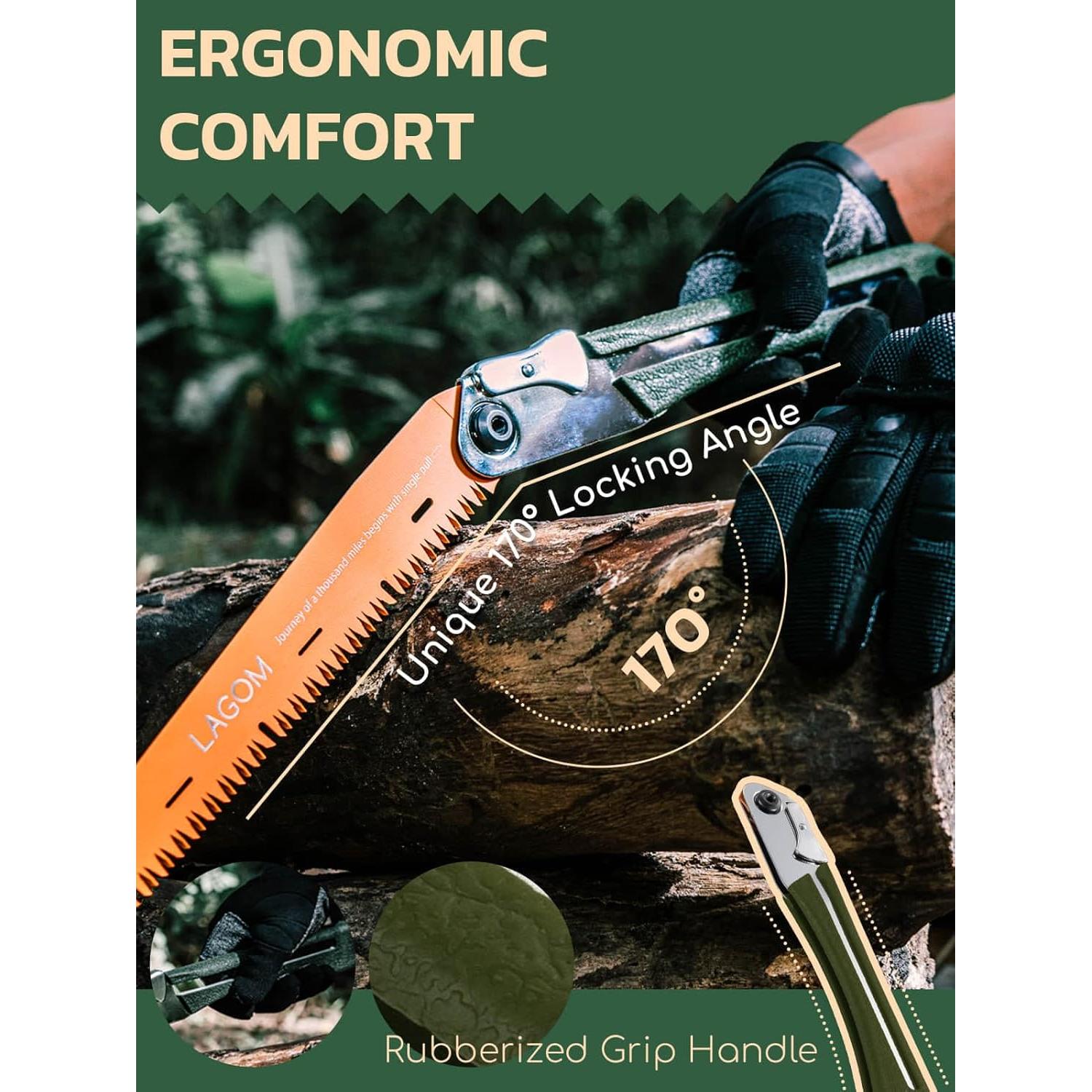 Sierra Plegable LAGOM 20.8 cm Acero SK5 Mango Ergonómico