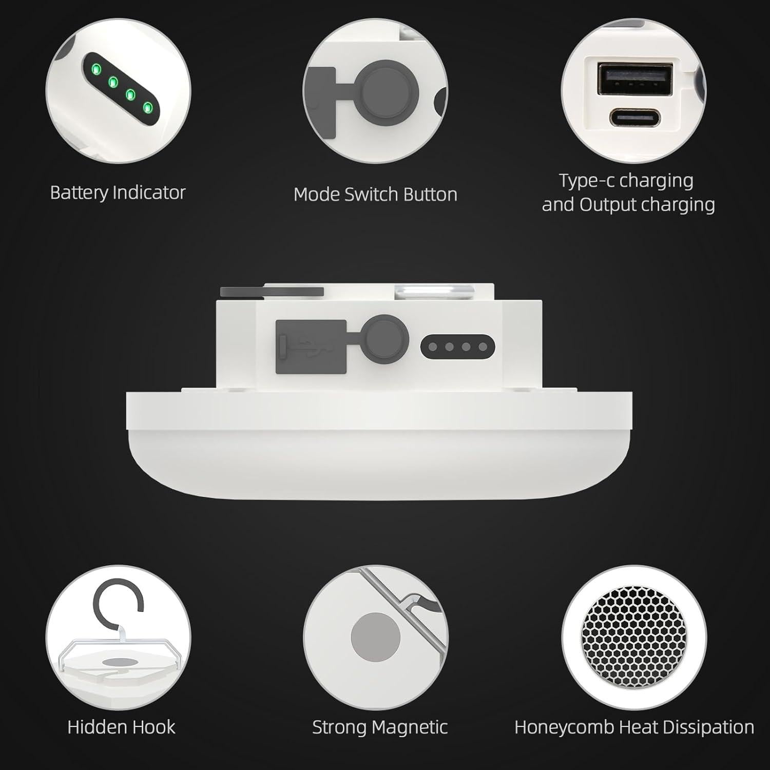 Linterna de Camping LED Amkulop 30W Pro Blanca Recargable