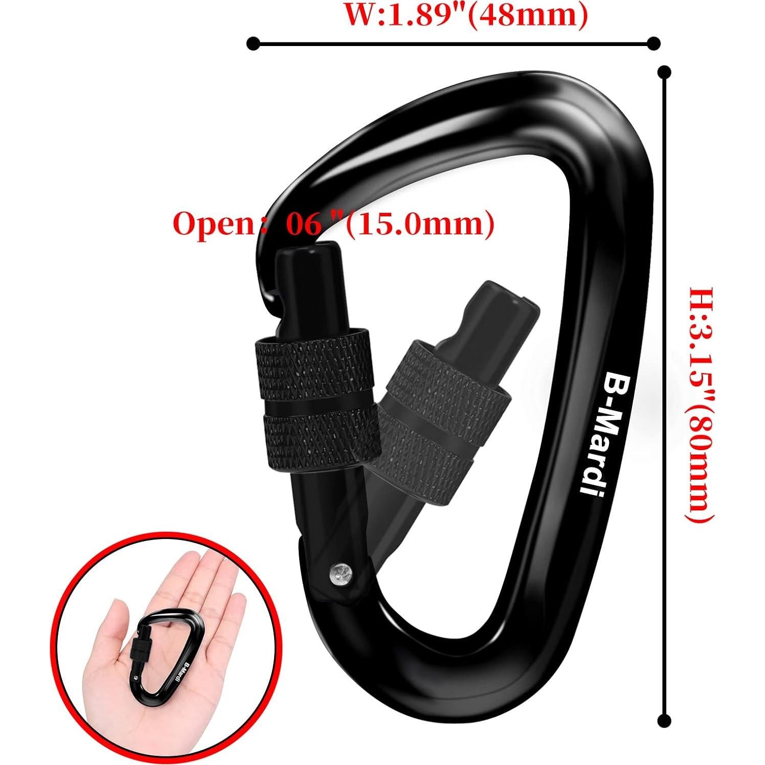 Ganchos de Carabineros B-Mardi 12kN Aluminio Multiusos