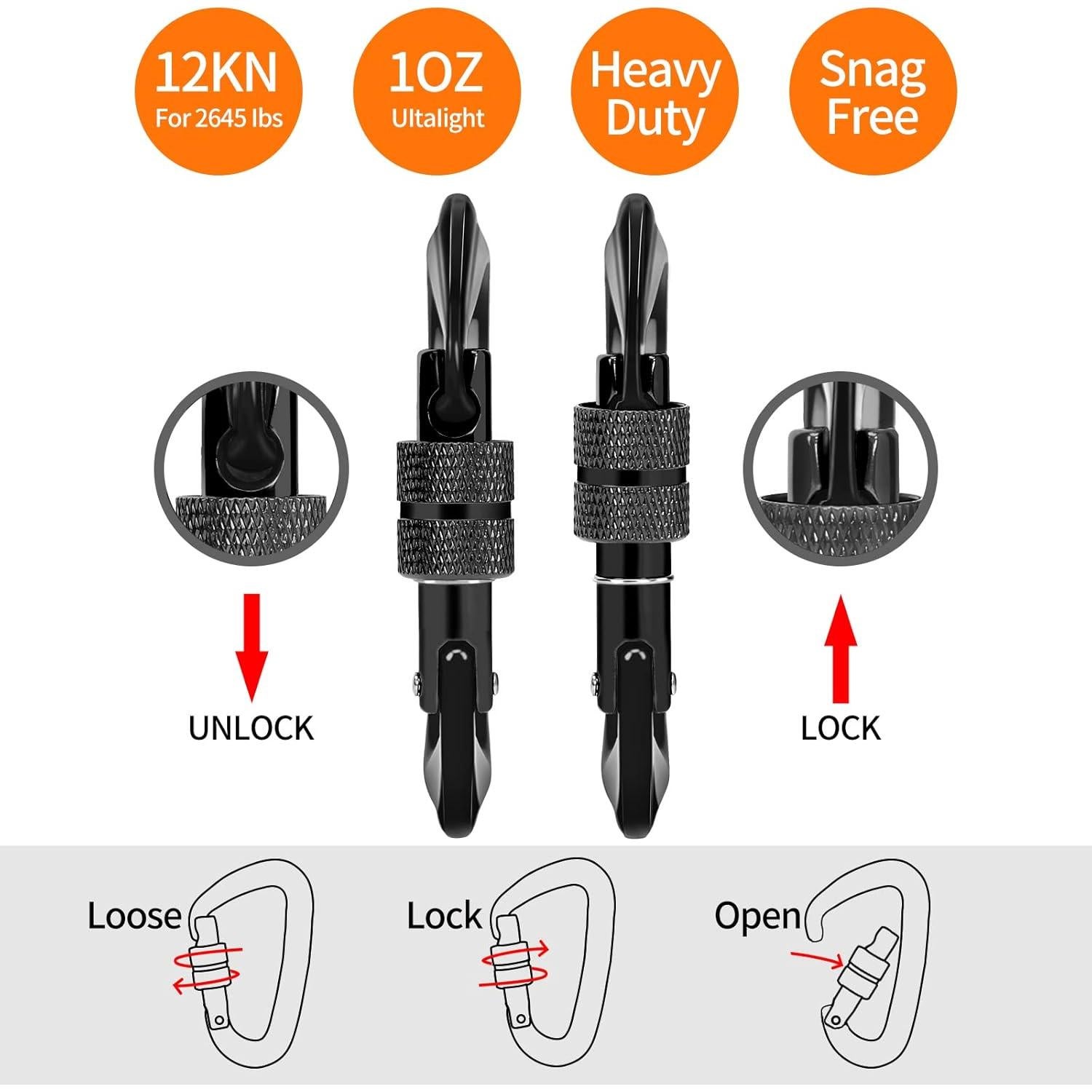 Ganchos de Carabineros B-Mardi 12kN Aluminio Multiusos
