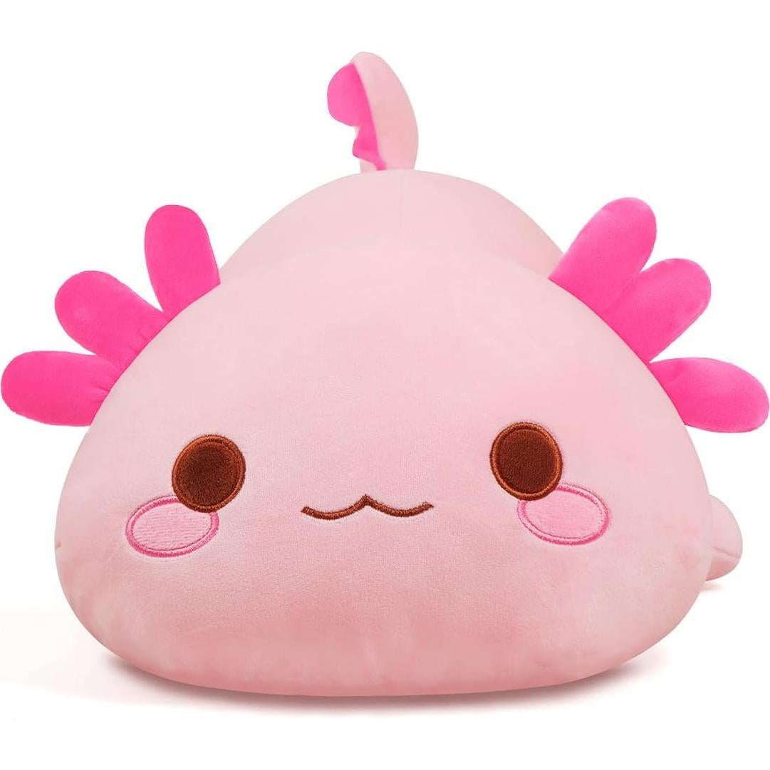 Almohada de Peluche Axolote Rosa SNOWOLF 50 cm Suave