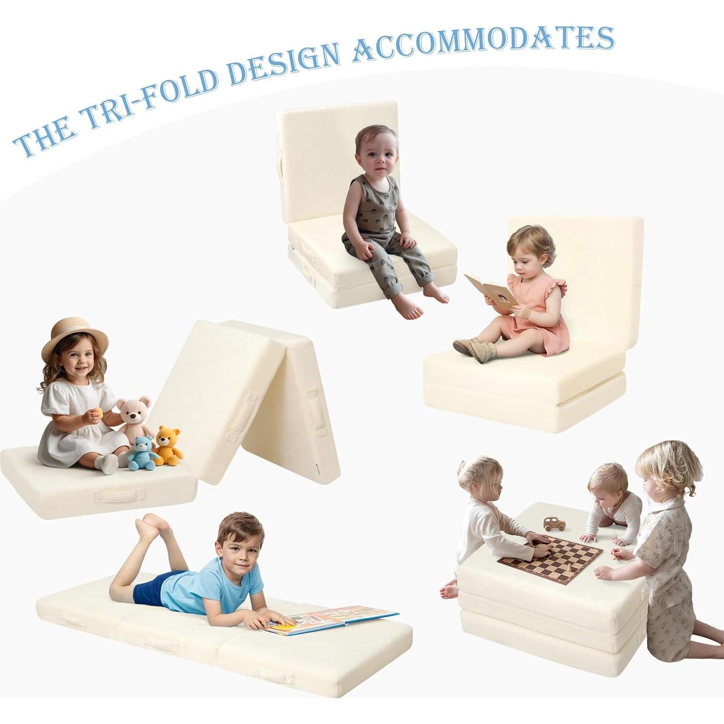 Colchón Plegable para Niños MeMoreCool 145x56 cm Beige