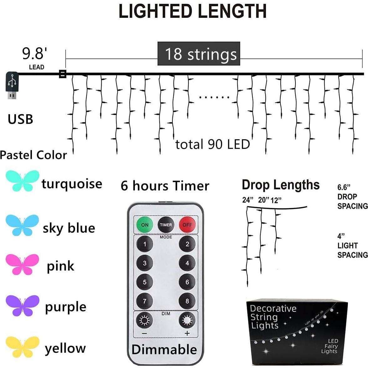 Luces de Hadas Mariposa Cozifycasa LED 20x13.3cm