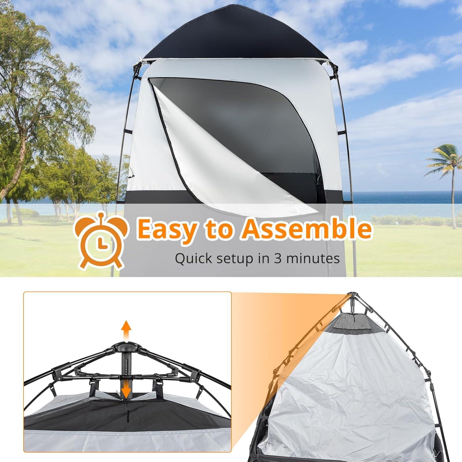 Carpa de Ducha VINGLI 2.07m Plegable con Suelo de Malla