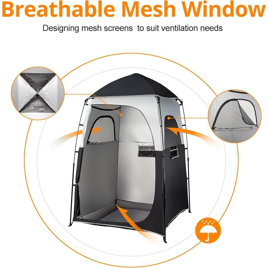 Carpa de Ducha VINGLI 2.07m Plegable con Suelo de Malla