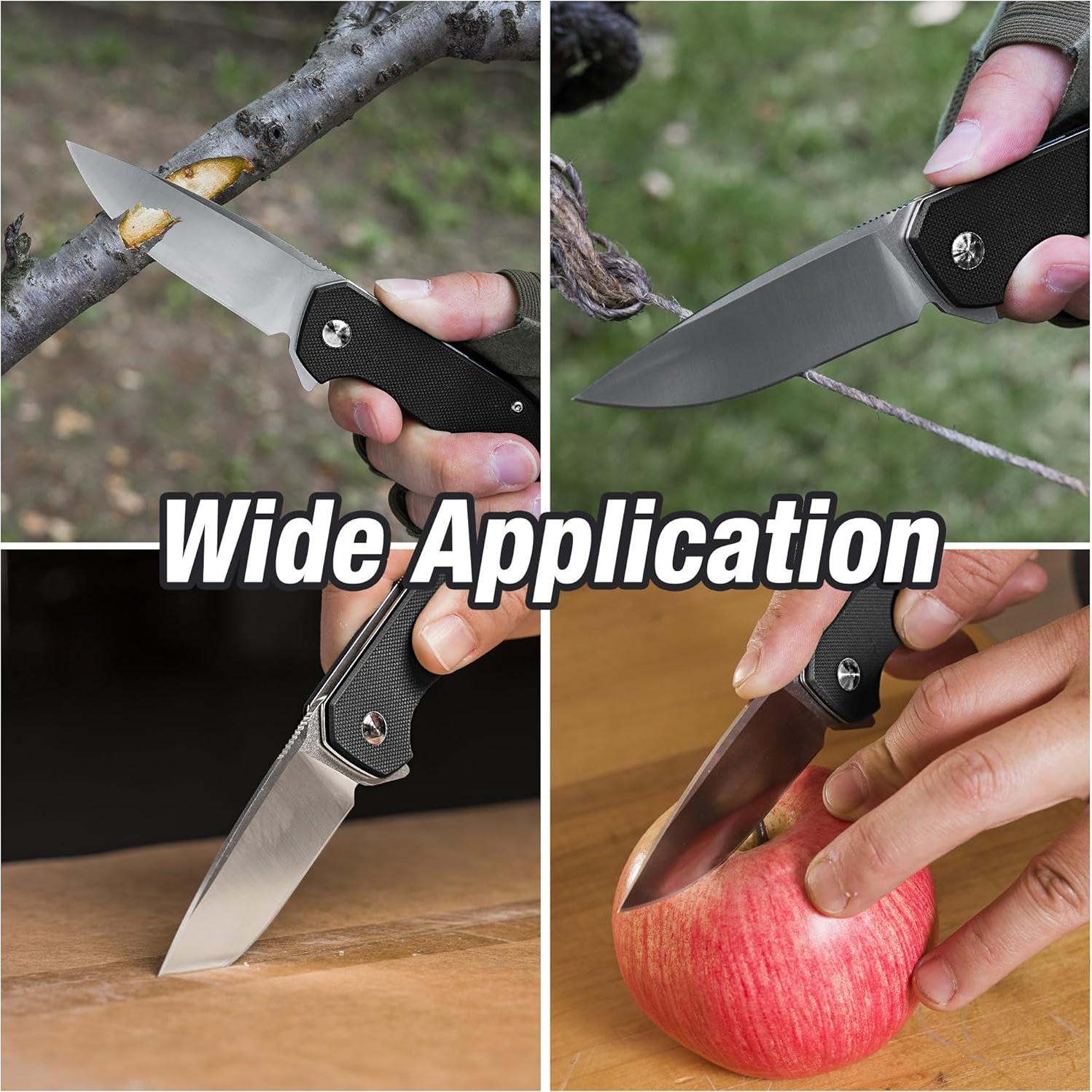 Cuchillo de bolsillo FLISSA plegable D2 con mango G10 negro