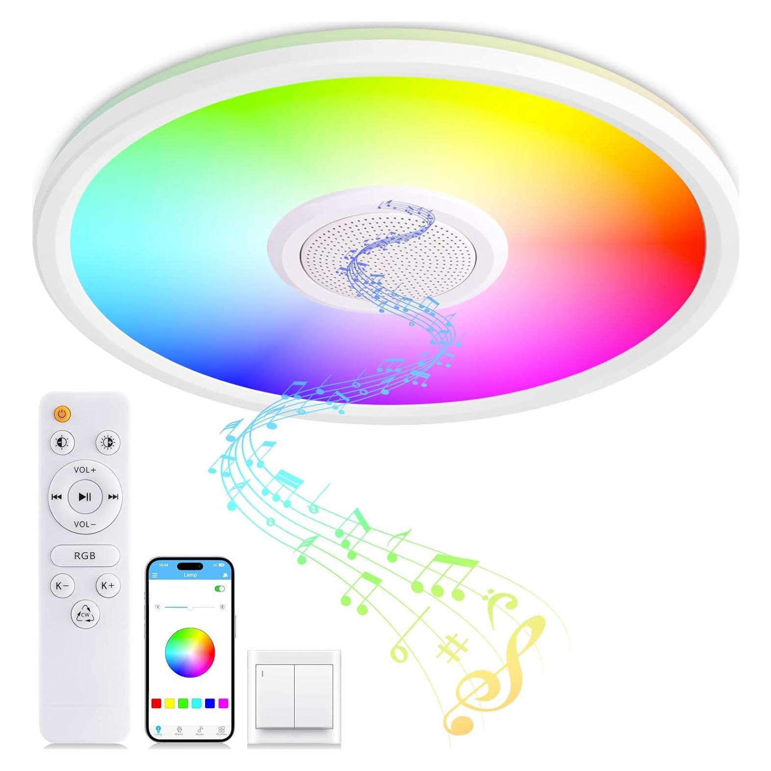 Luz de Techo LED RGB UprizeP 24W con Altavoz Bluetooth