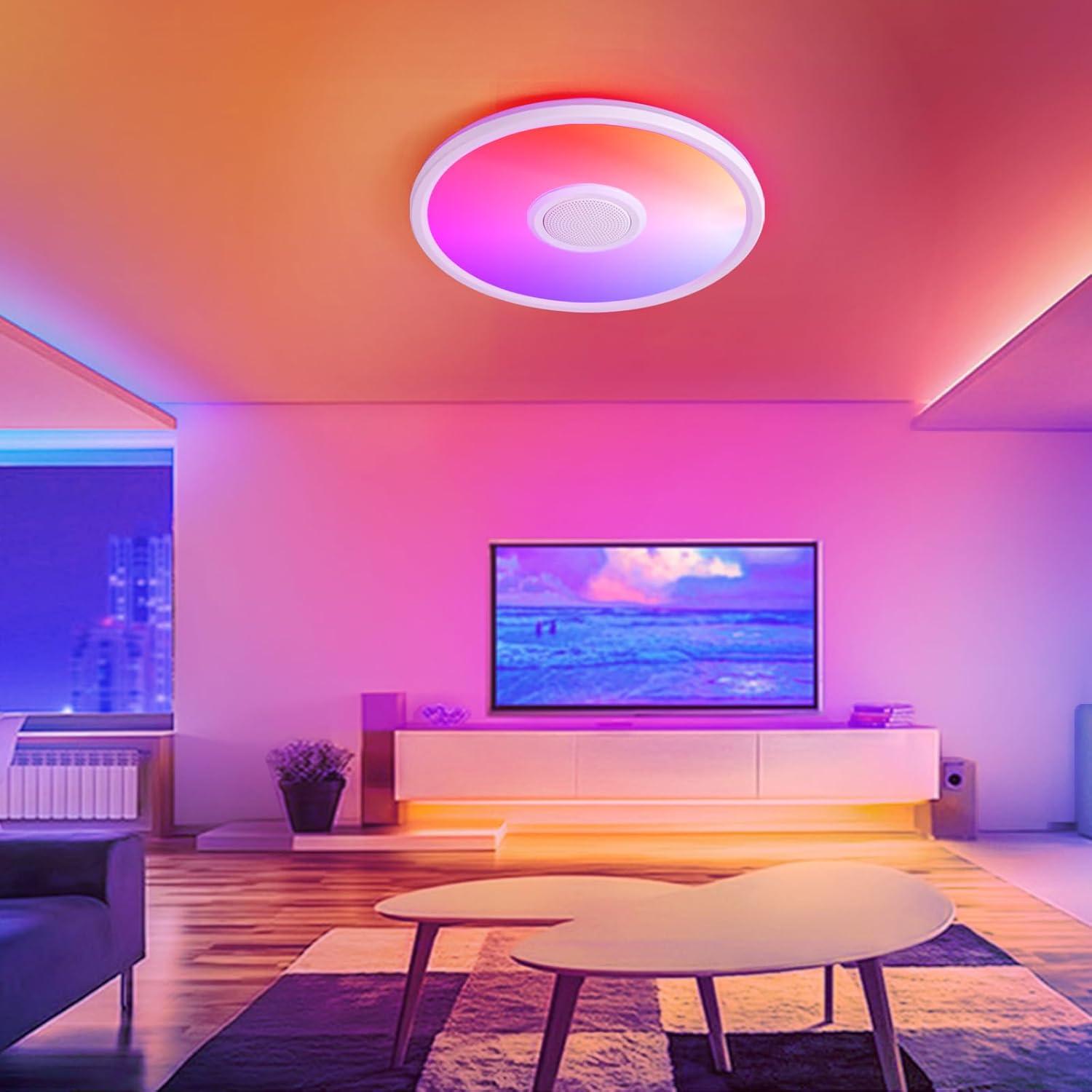Luz de Techo LED RGB UprizeP 24W con Altavoz Bluetooth