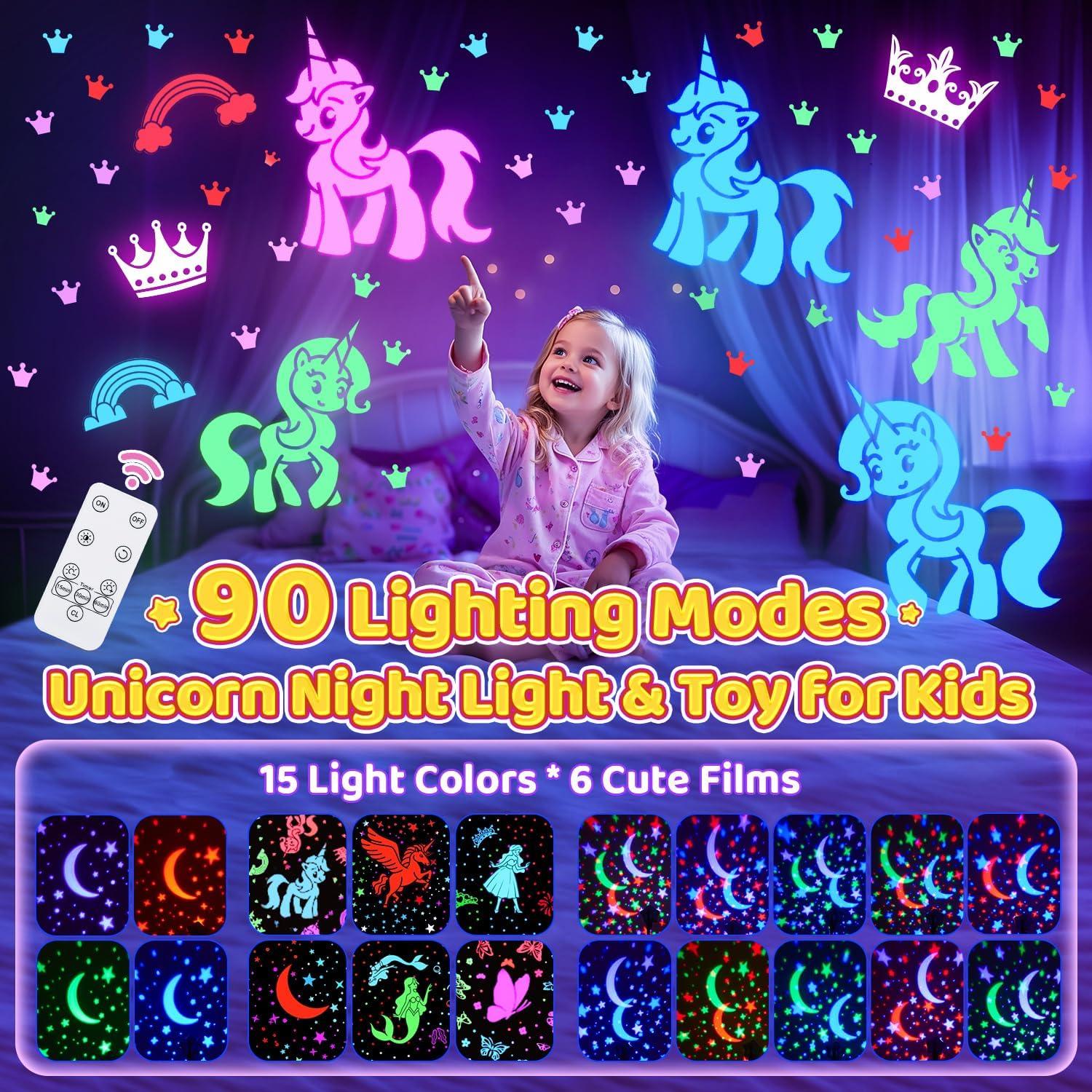 Luz Nocturna Proyector PIKOY Rosa 90 Modos Regulable Recargable