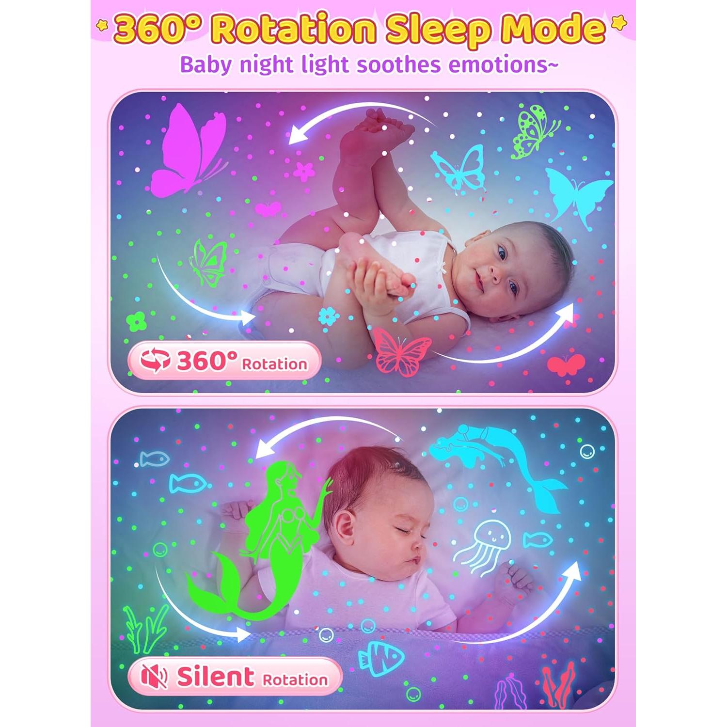 Luz Nocturna Proyector PIKOY Rosa 90 Modos Regulable Recargable