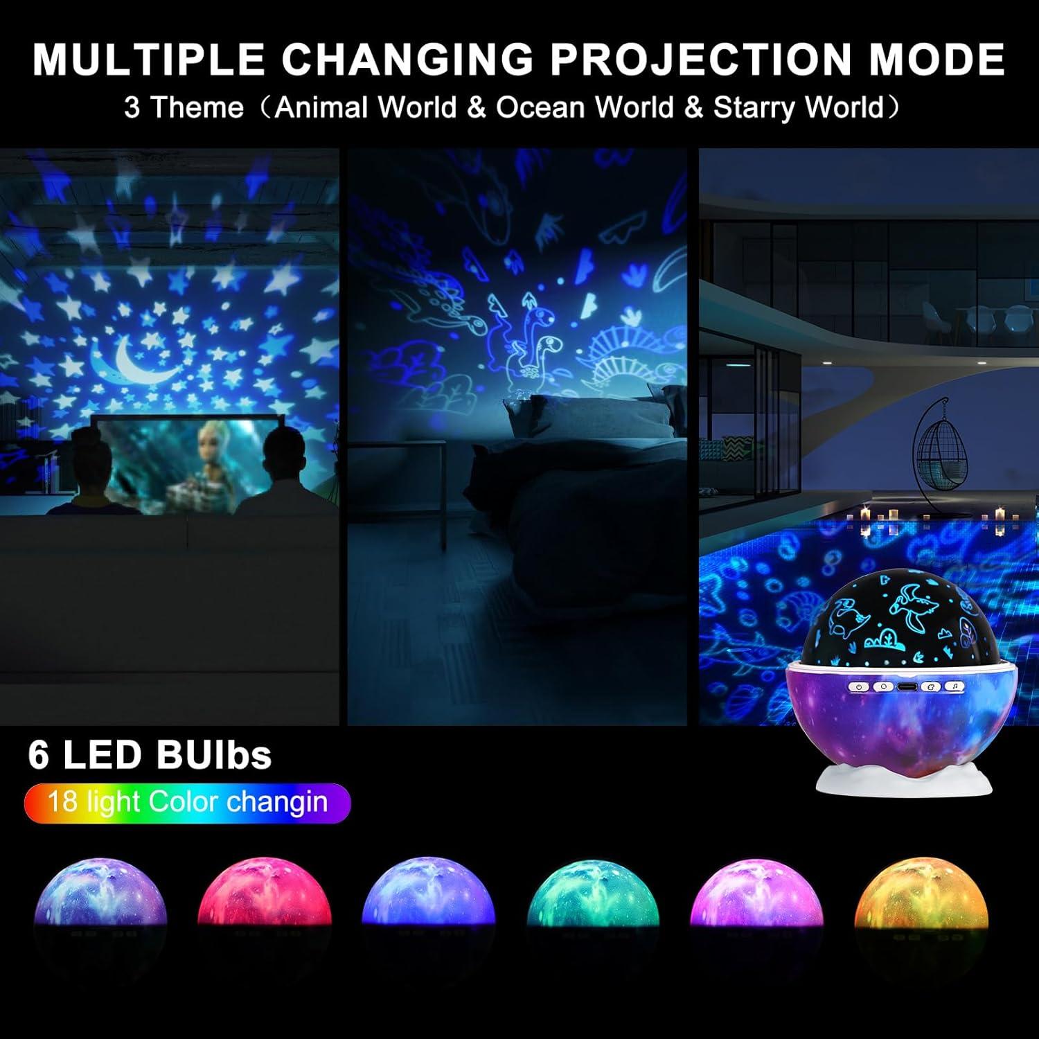 Proyector de Estrellas BAISIQI Luz Nocturna 54 Modos