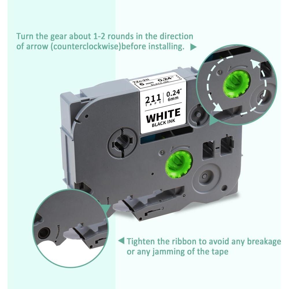 Paquete de 6 Cintas Laminadas 6mm Topcolor para Brother P Touch