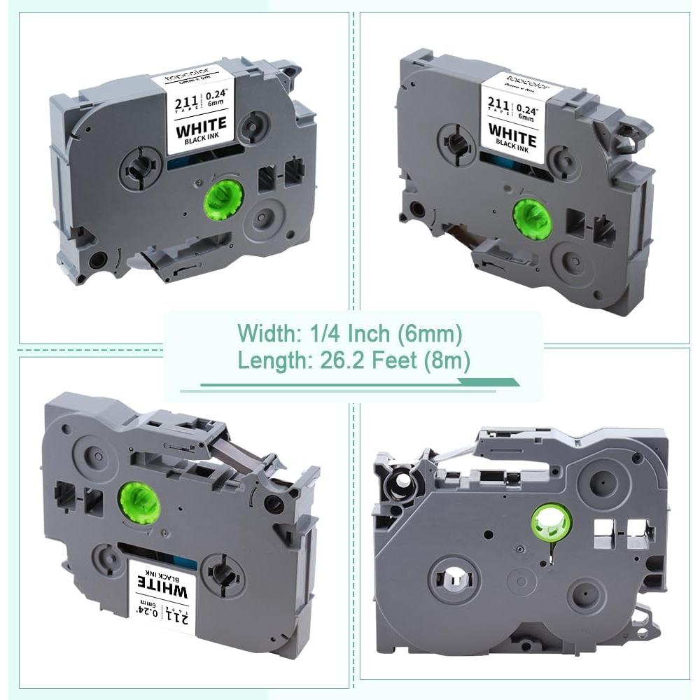 Paquete de 6 Cintas Laminadas 6mm Topcolor para Brother P Touch