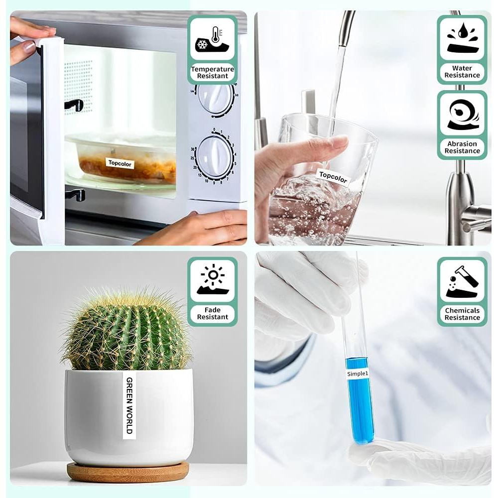 Paquete de 6 Cintas Laminadas 6mm Topcolor para Brother P Touch