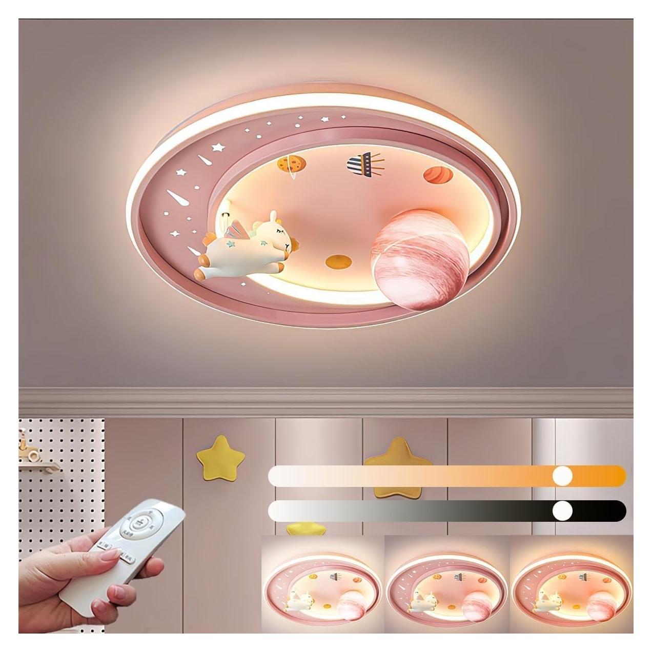 Luz de Techo LED Unicornio Dayaerya 62W Regulable Rosa