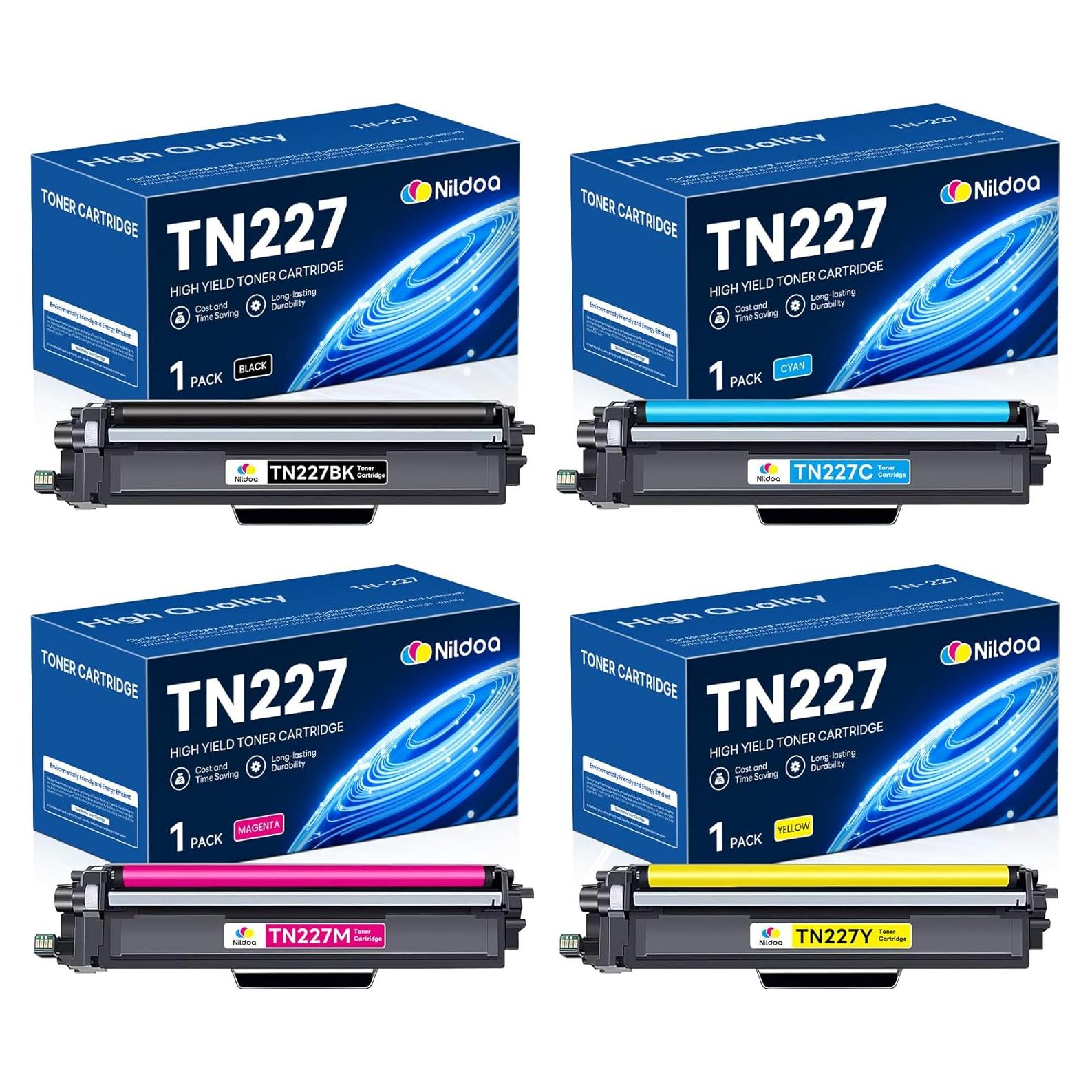 Cartucho de Tóner Nildoa TN-227 Paquete 4 Colores Alto Rendimiento