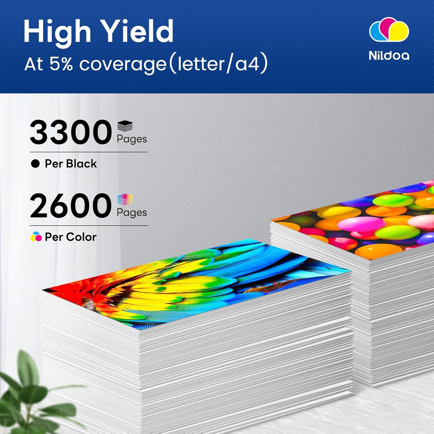 Cartucho de Tóner Nildoa TN-227 Paquete 4 Colores Alto Rendimiento