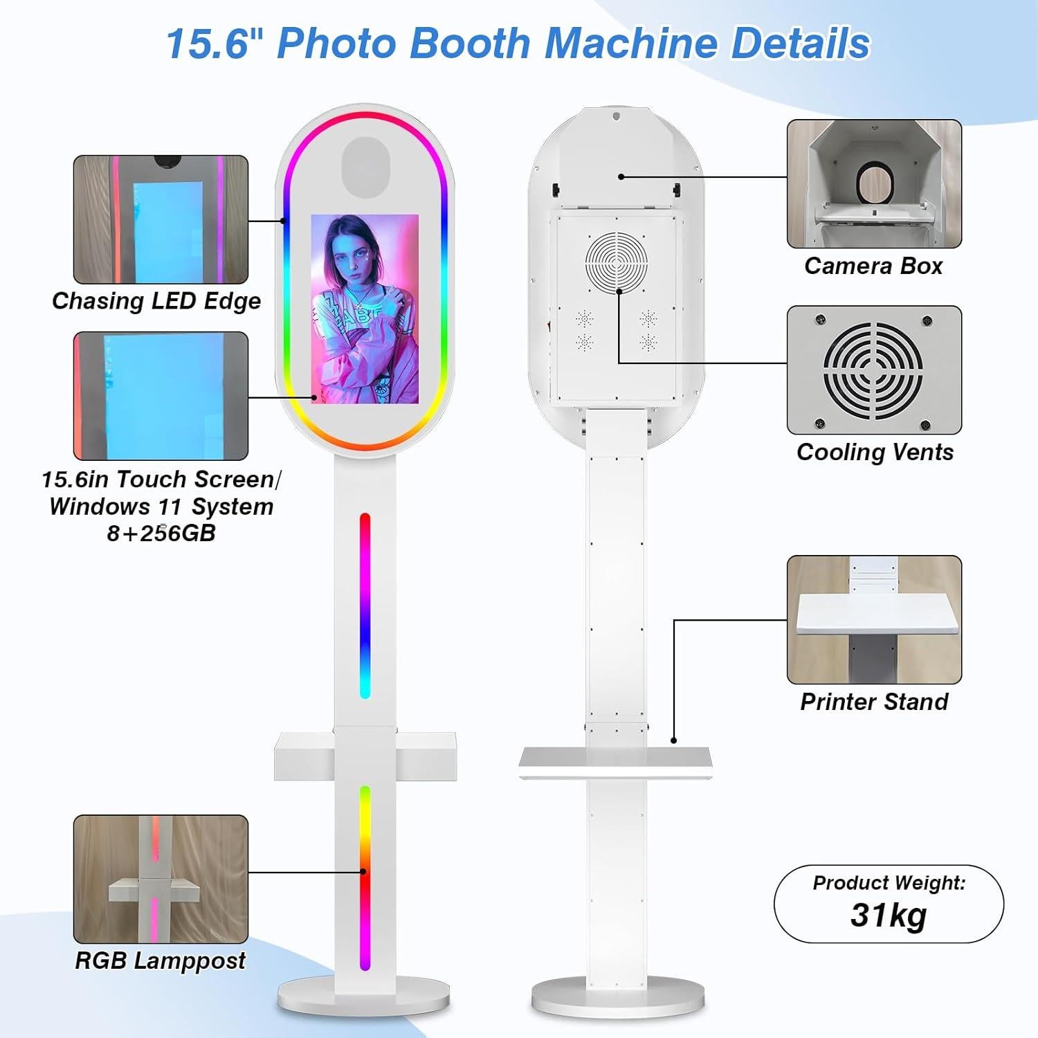 Cabina de Fotos Espejo DSLR Enwozp 15.6" con Impresora