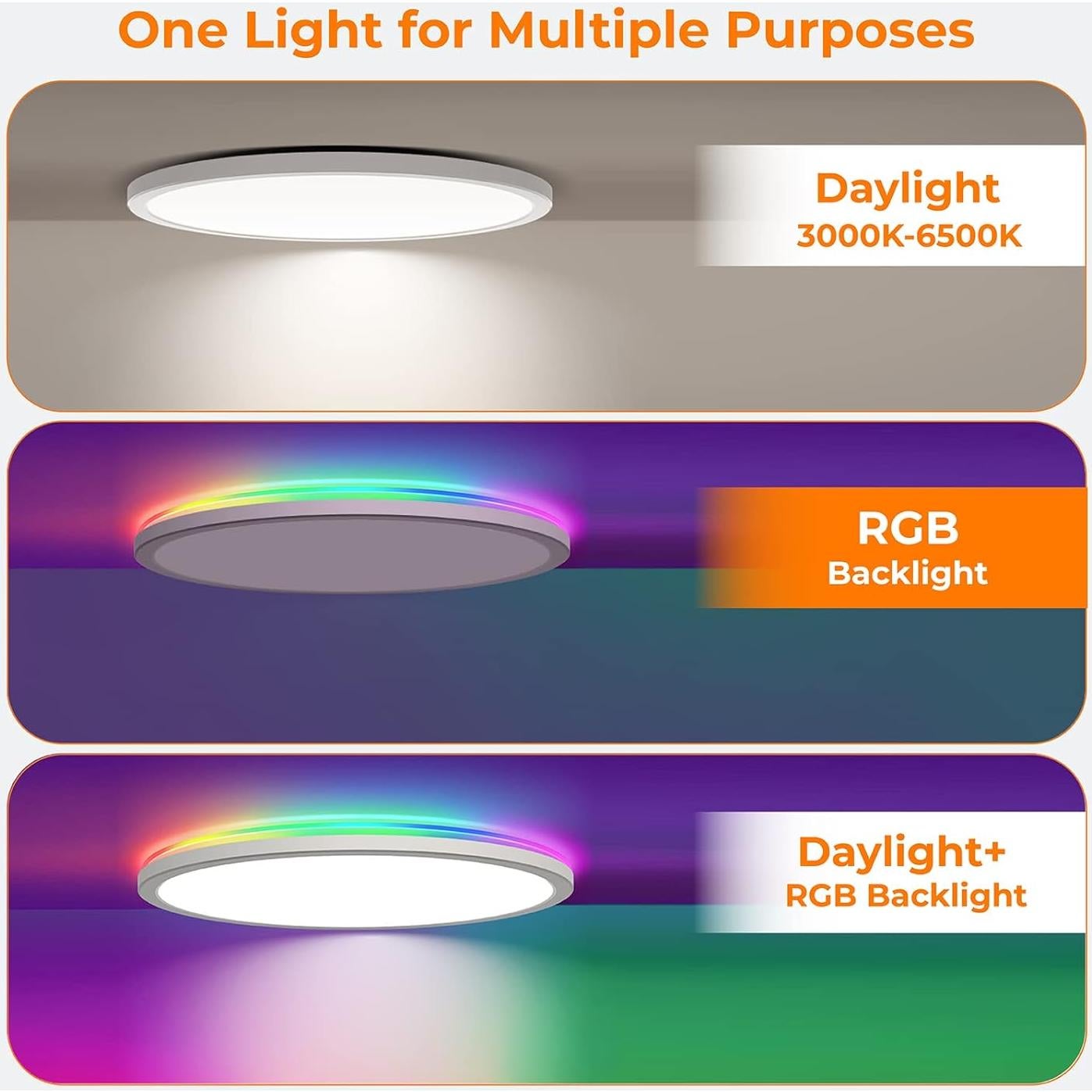 Luz de Techo LED RGB Annaror 30,48 cm Regulable 24W